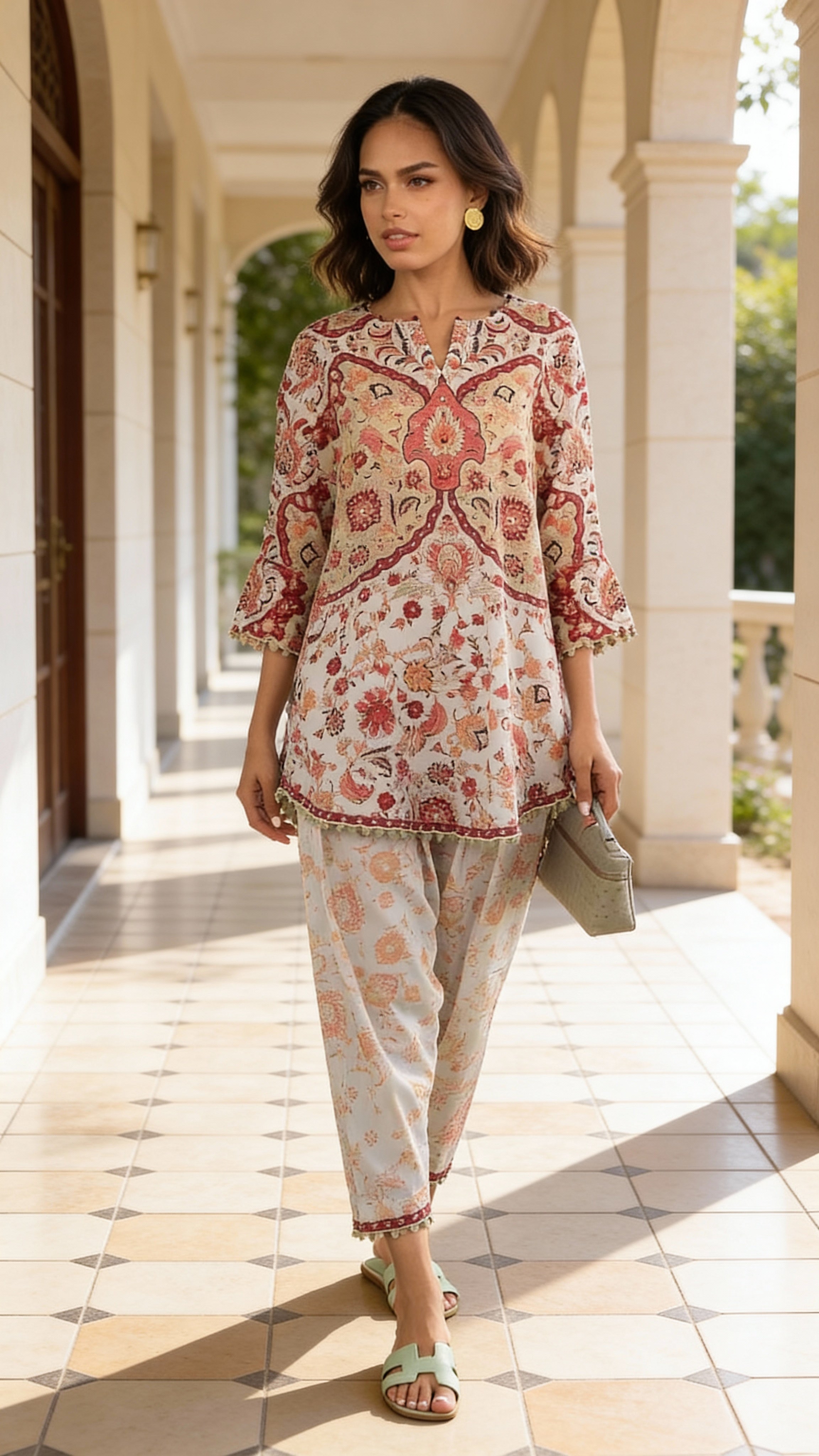 blush garden aura modest co ord set