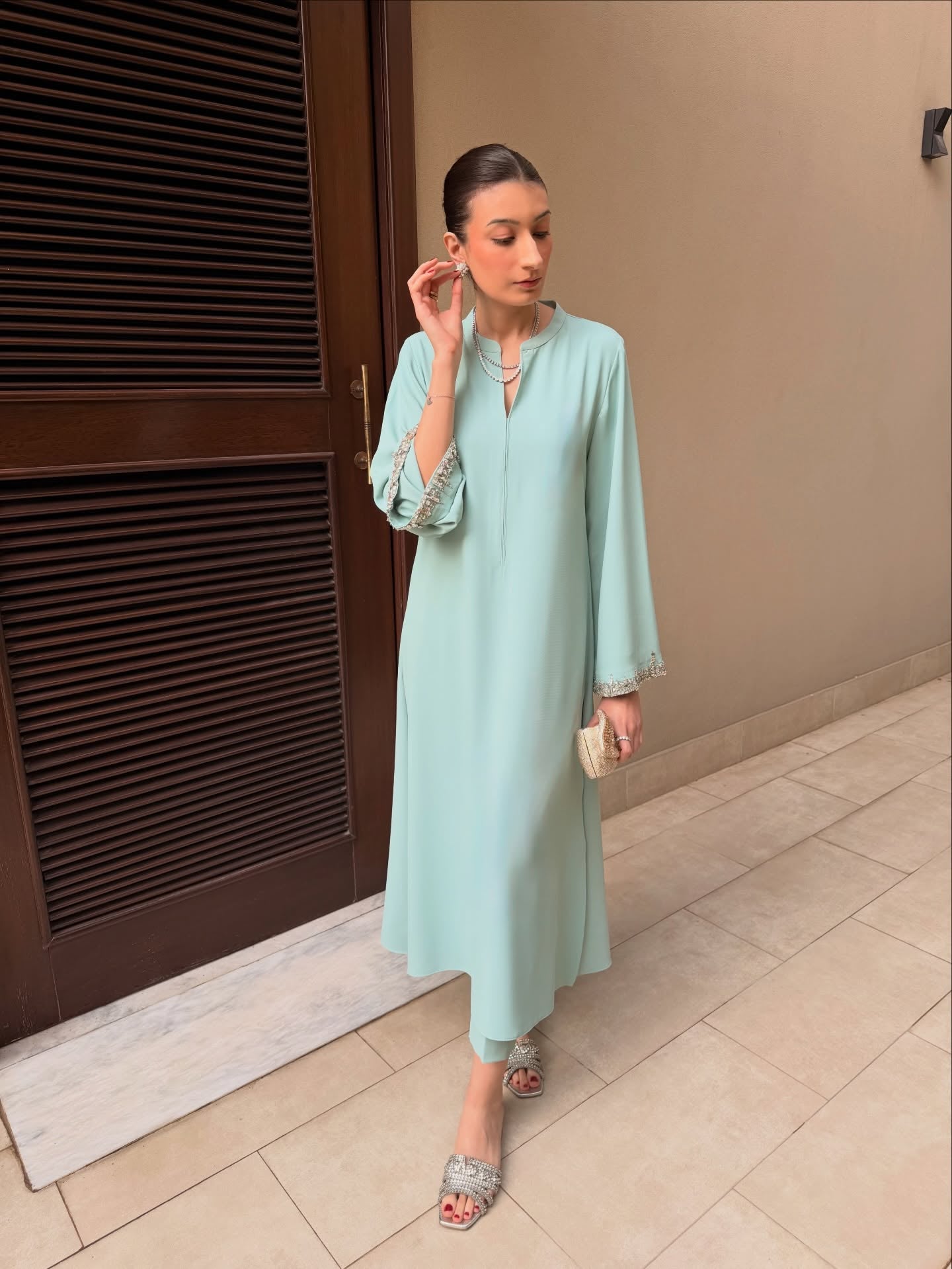Aqua Gleam Atelier Modest Co-Ord Set