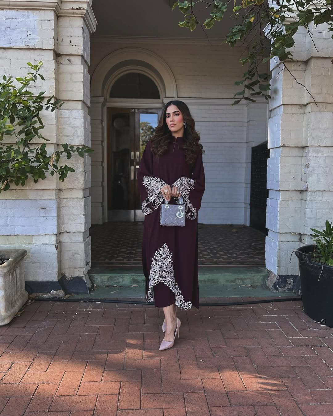 Burgundy Royale Grace Embroidered Signature Modest Co-Ord Set