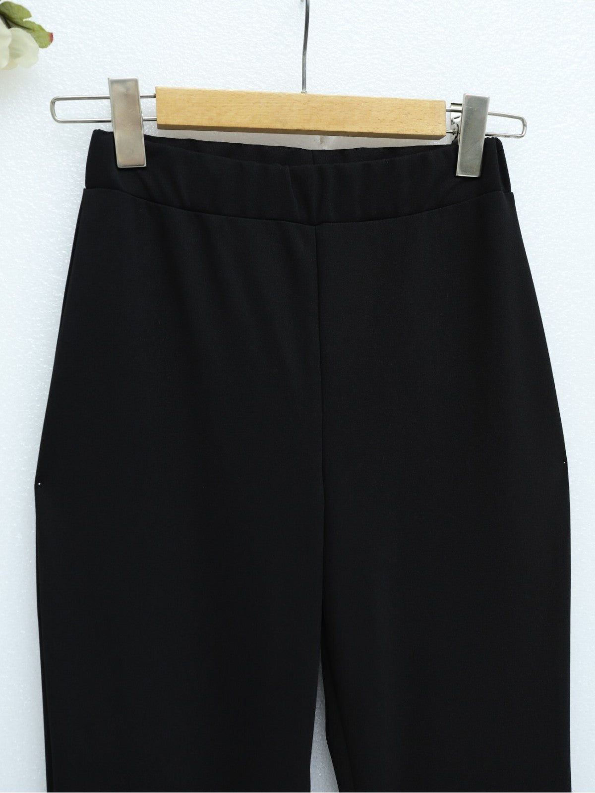 premium workwear straight leg modest trousers black