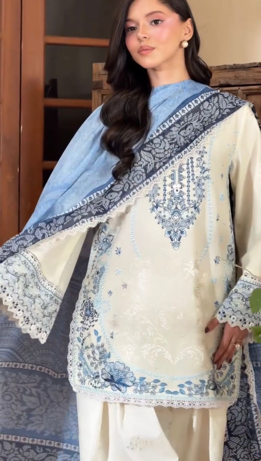 satin rayon embroidered farshi suit women