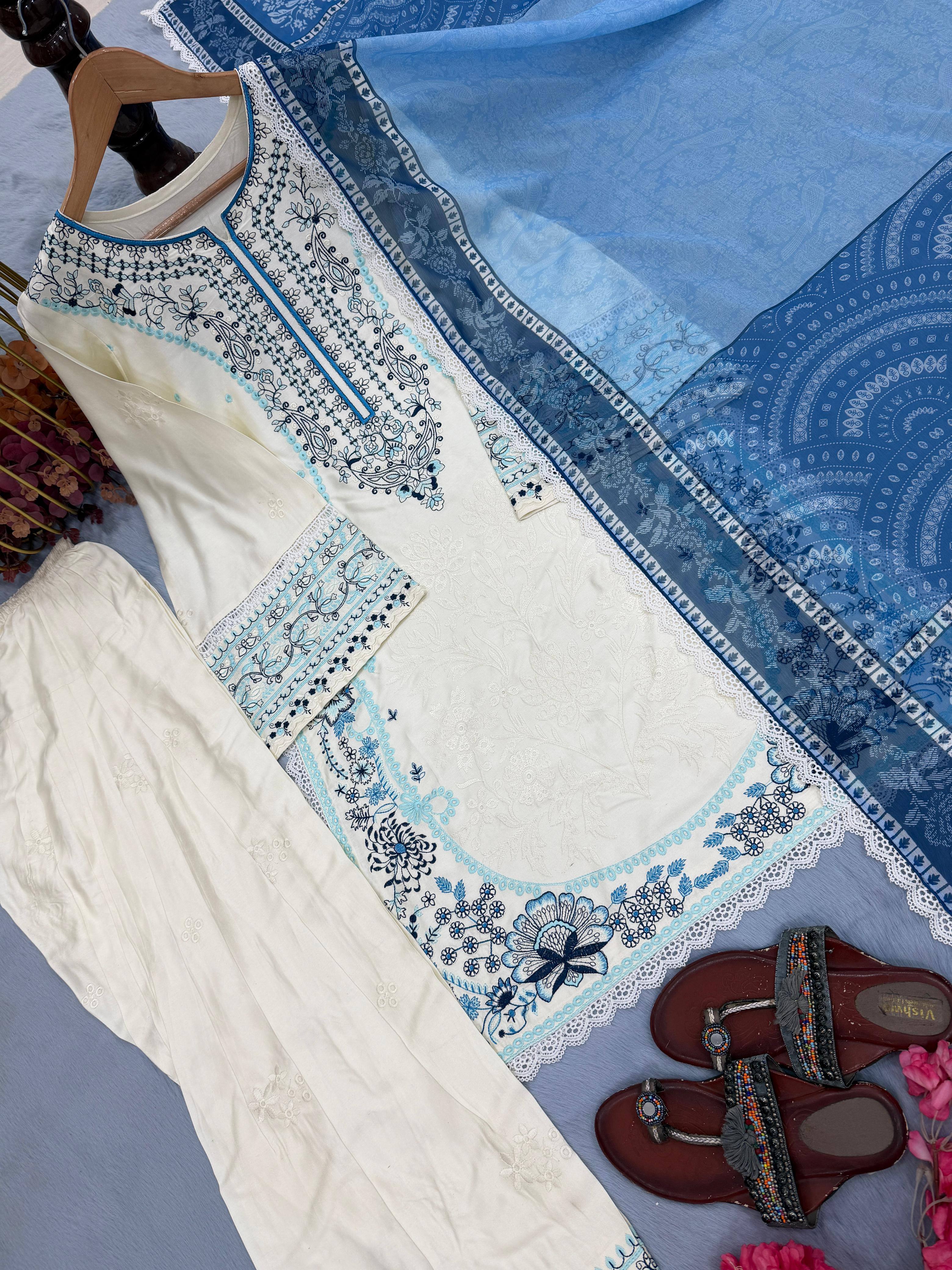 Blue Whisper Signature Farshi Modest Co-Ord Set