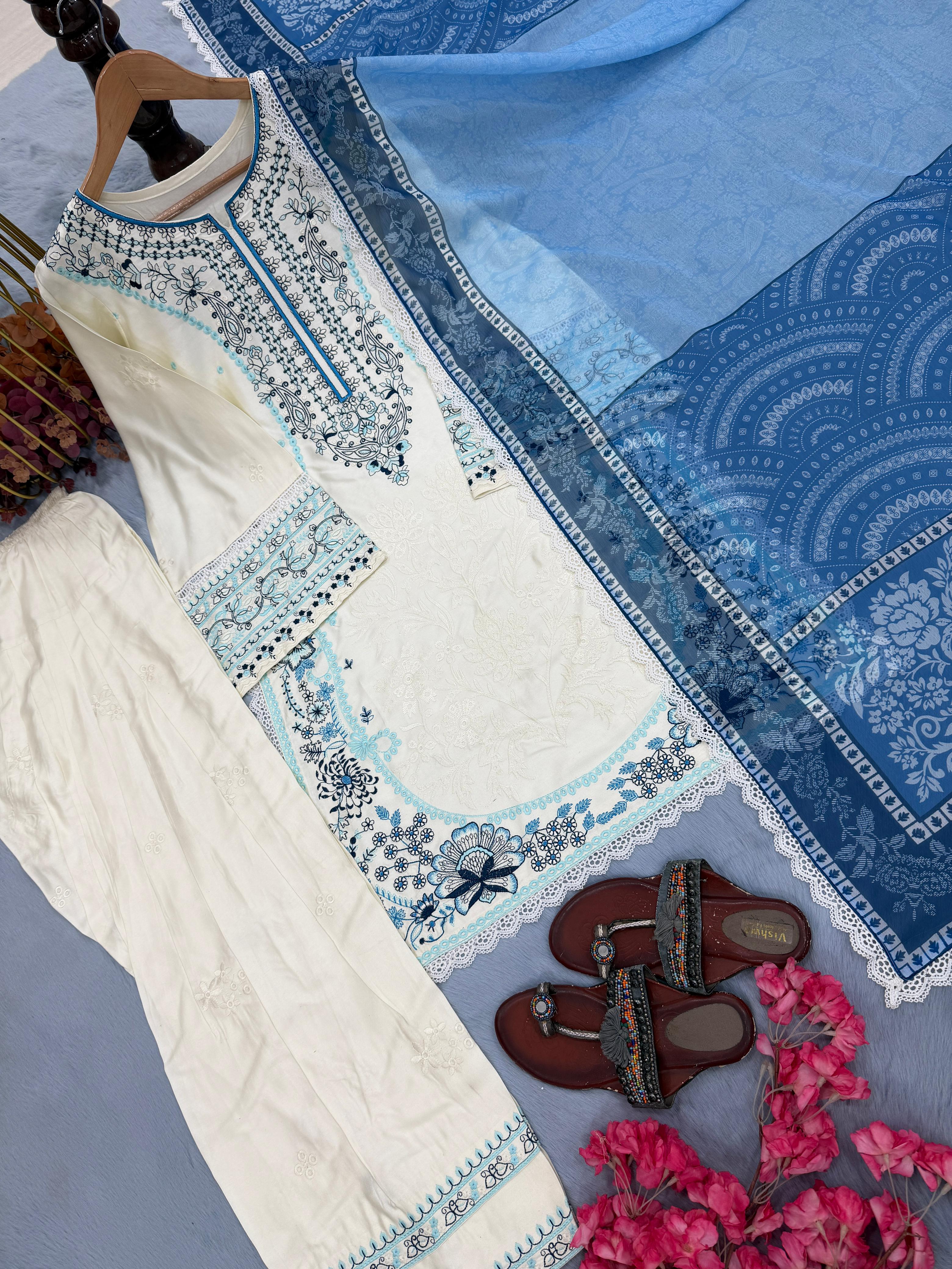 Blue Whisper Signature Farshi Modest Co-Ord Set