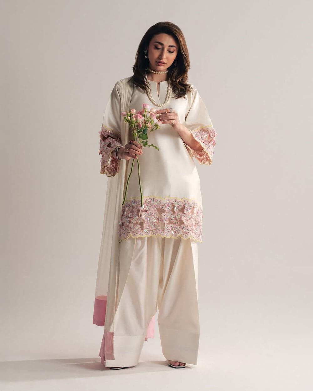blush petal farshi set women