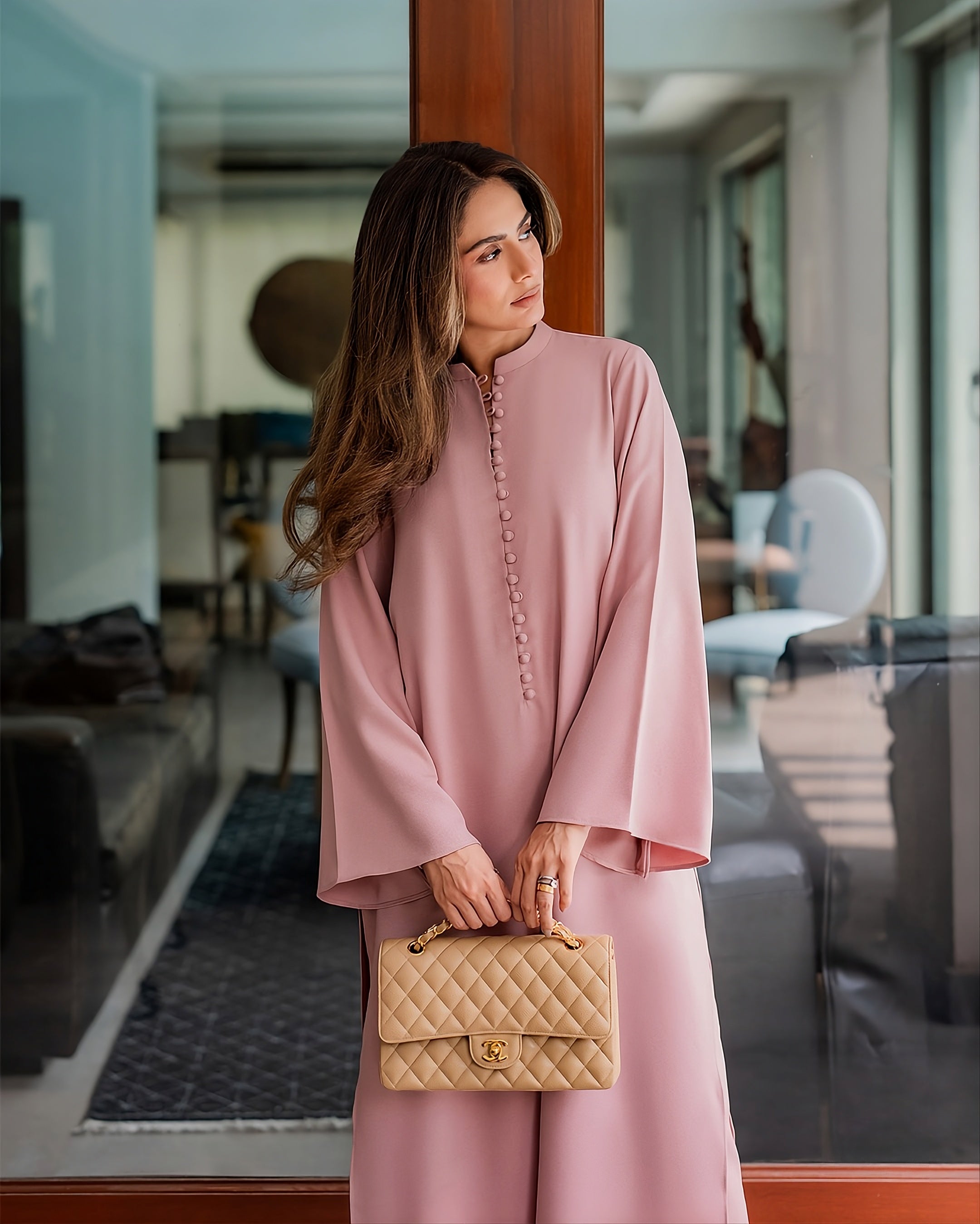 Blush Serenity Buttonline Signature Modest Co-Ord Set