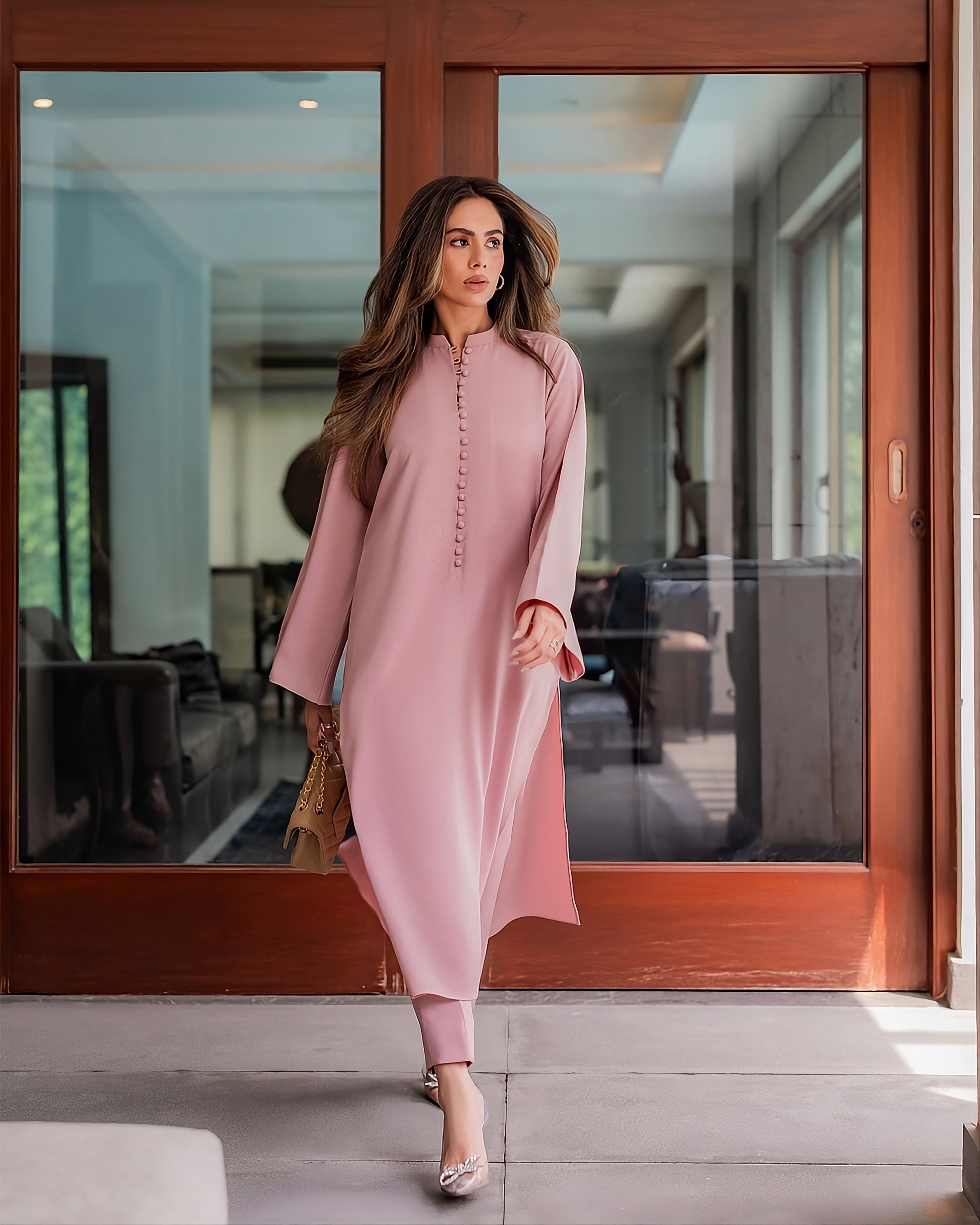 Blush Serenity Buttonline Signature Modest Co-Ord Set