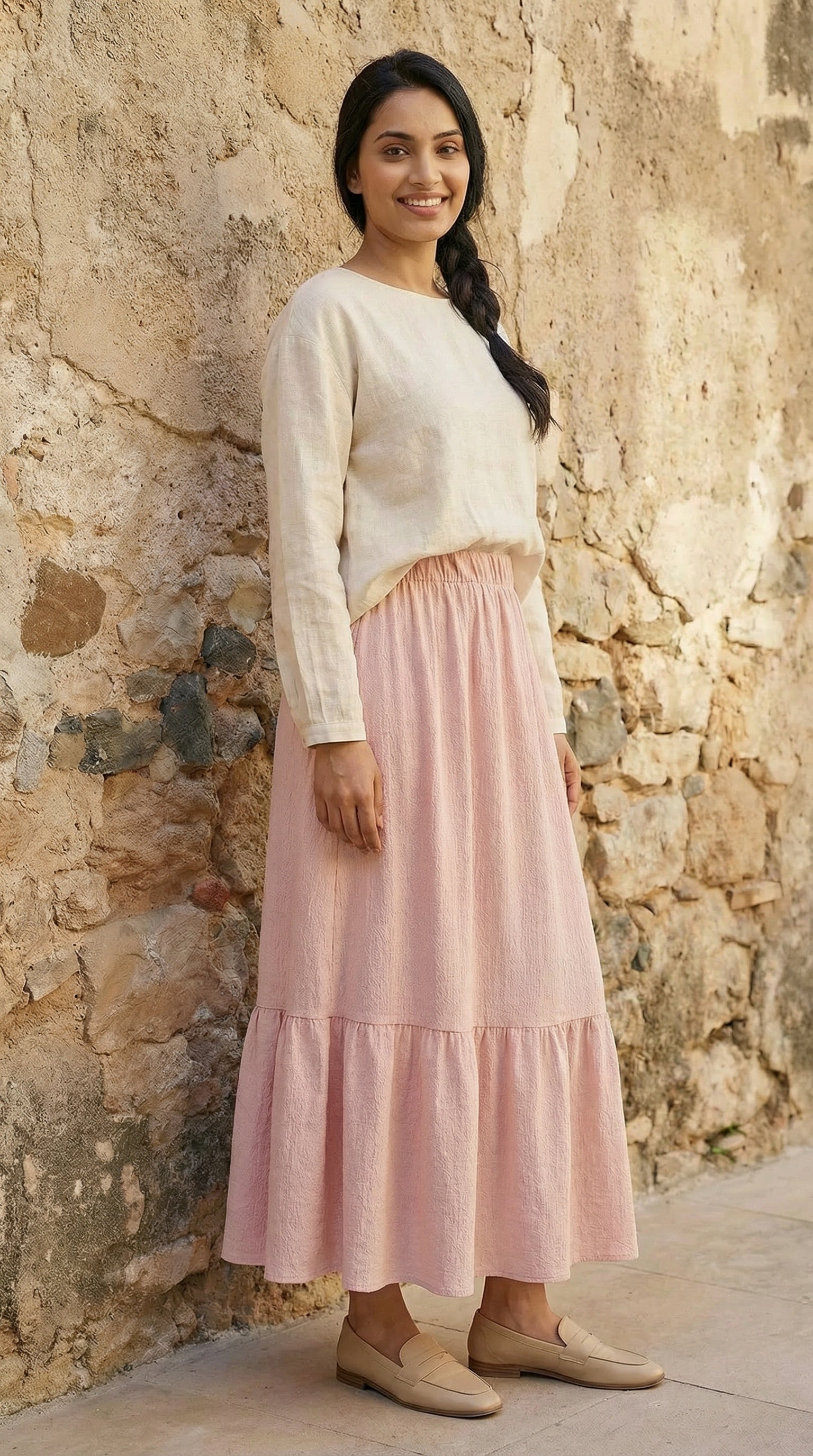 Imported Pink casual modest skirt in India