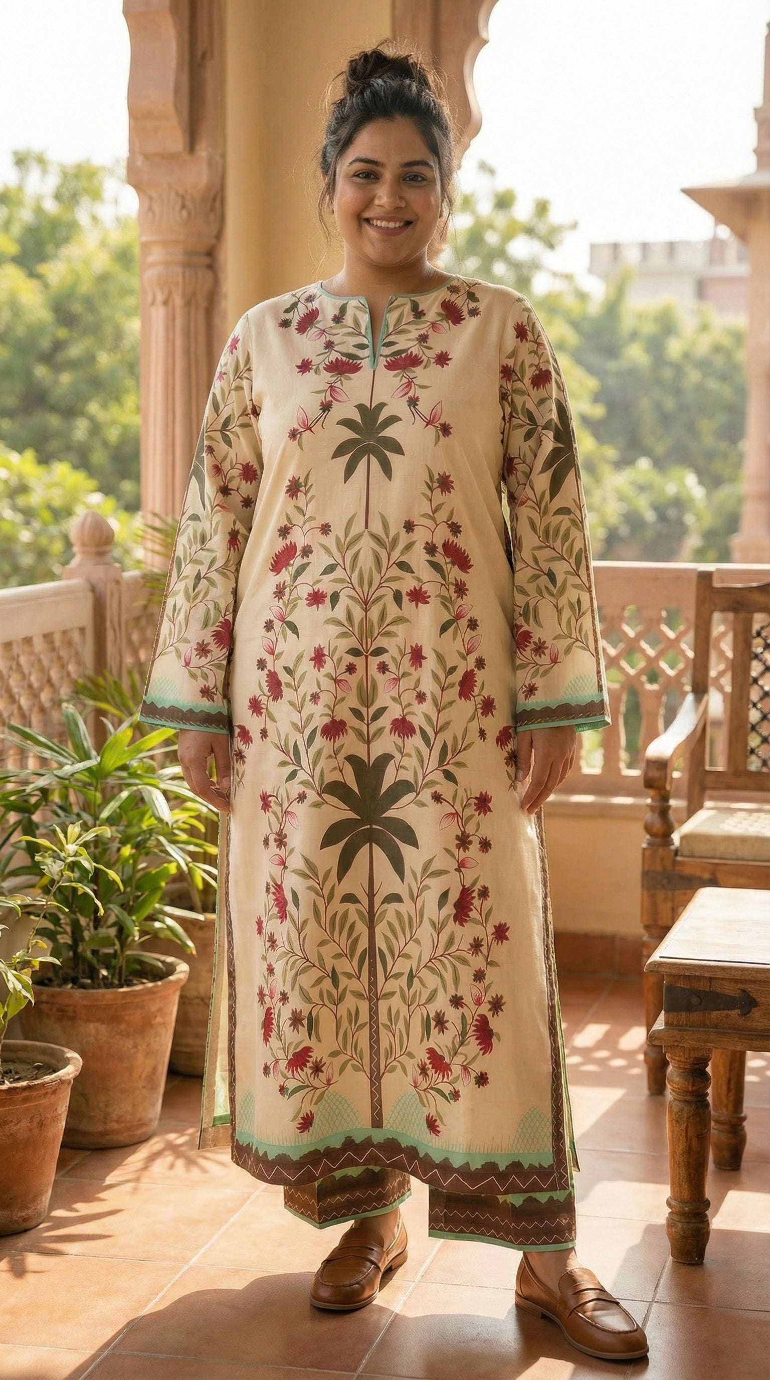 botanical printed modest coord outfit