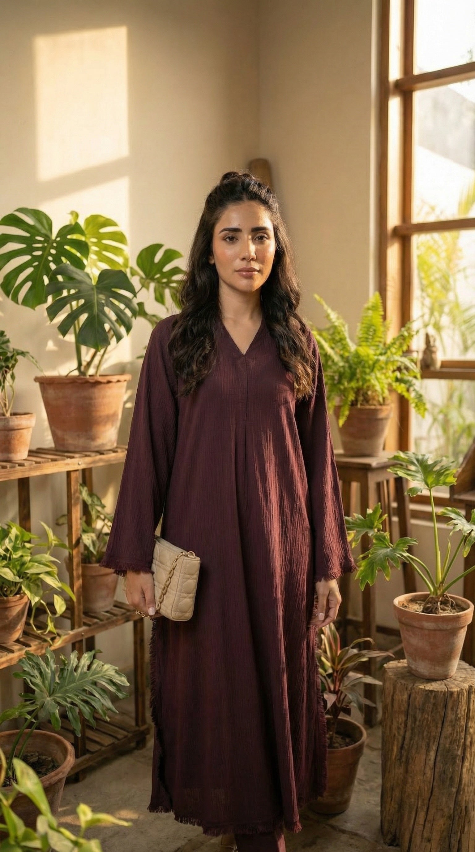 Burgundy GraceFlow Modest Co-Ord Set