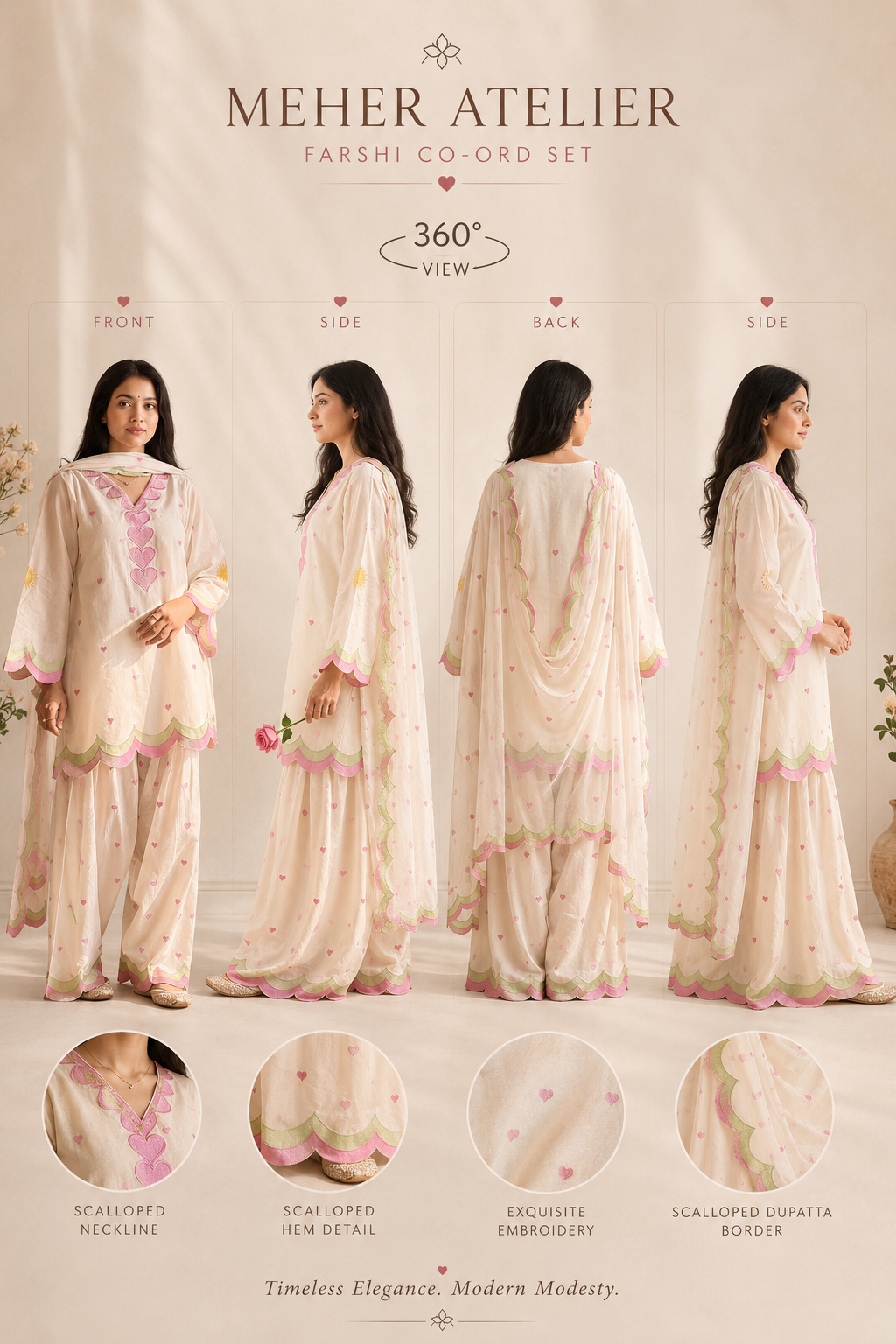 Meher Atelier Farshi Modest Co-ord Set
