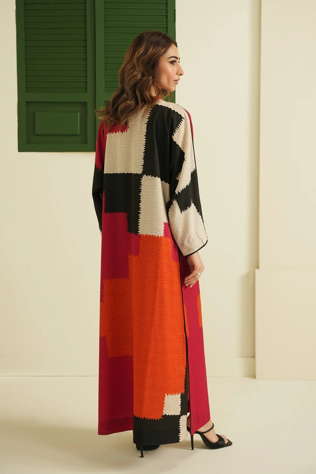 crimson orange black modest coord set