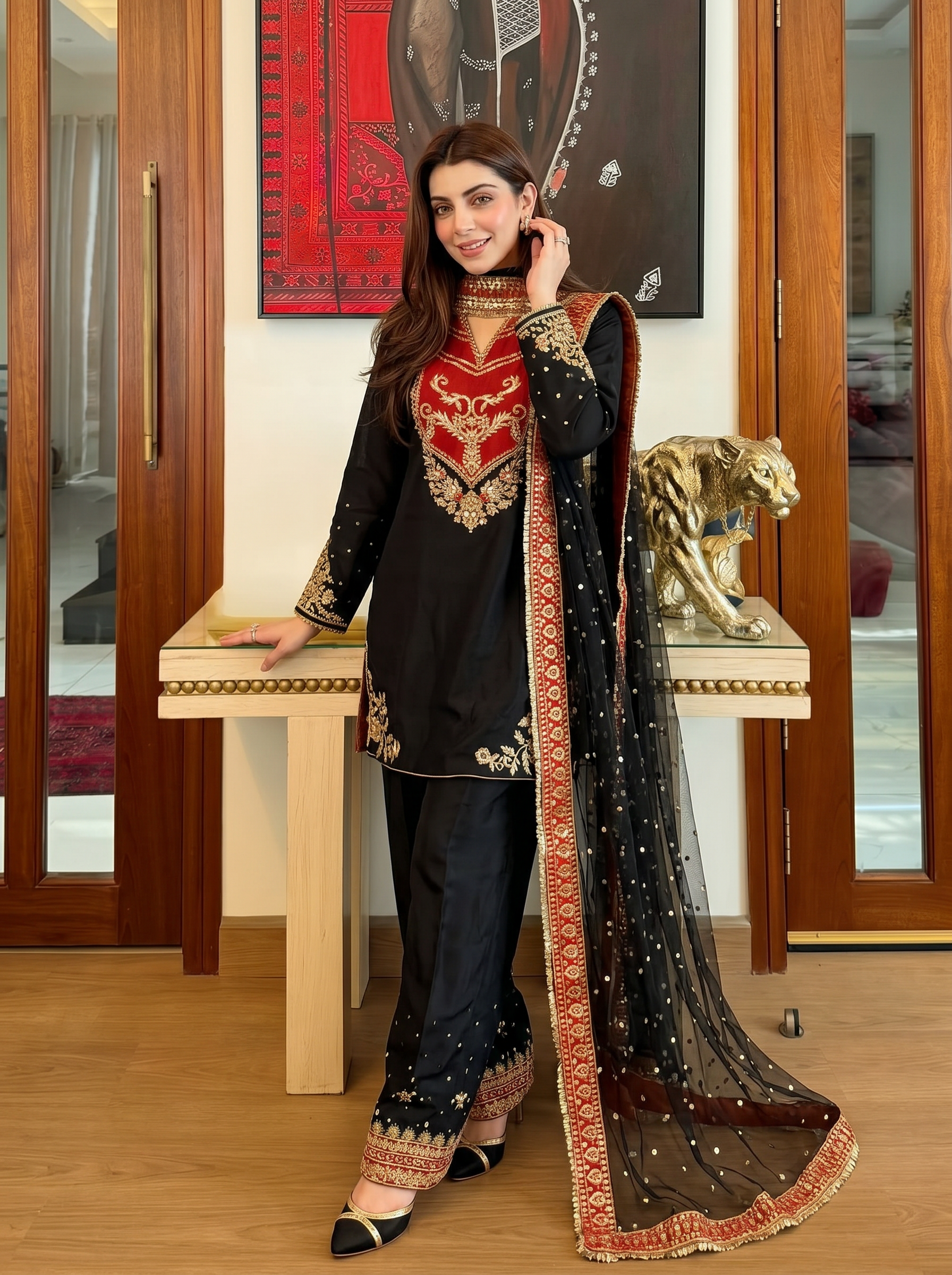 Crimson Noir Signature Modest Co-Ord Set