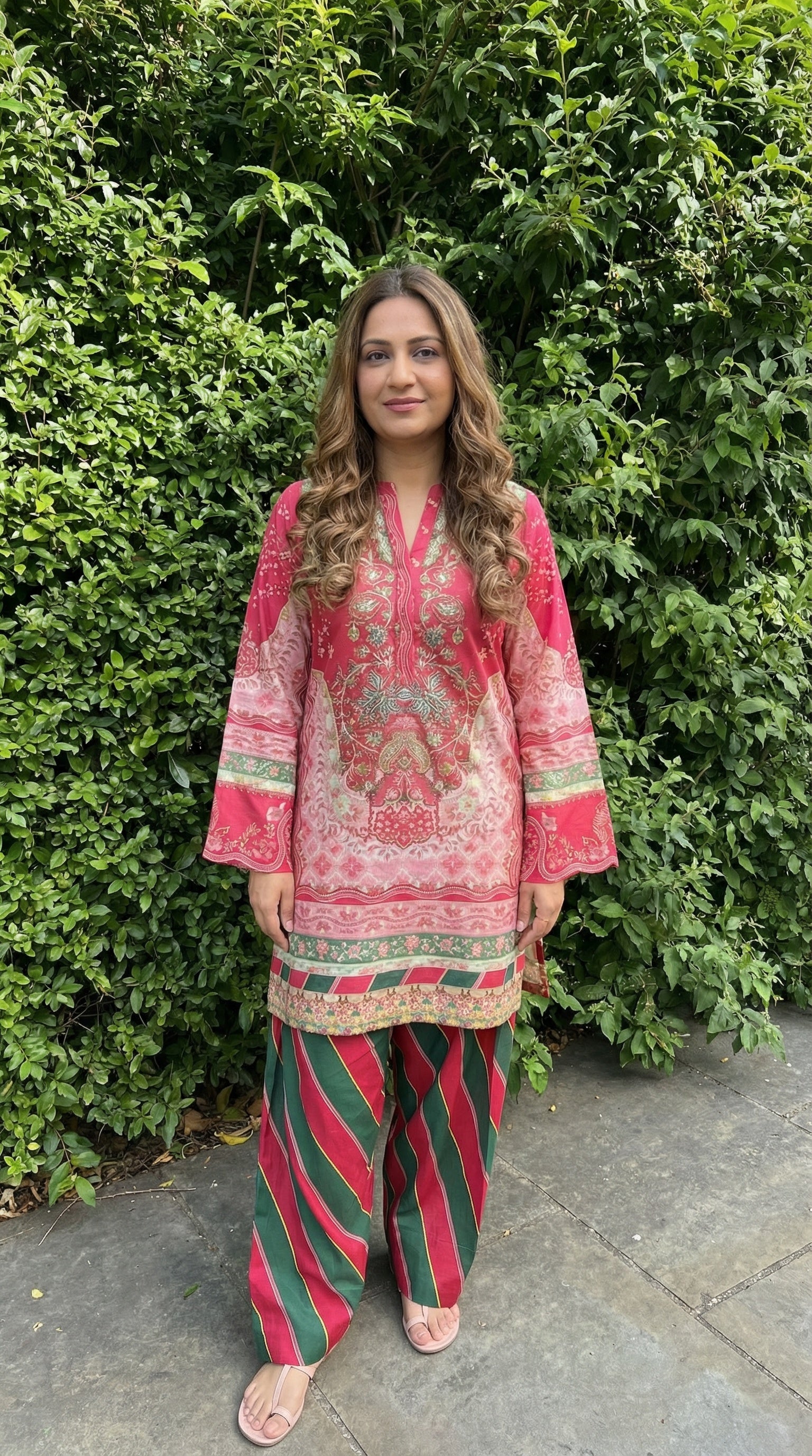 Crimson Heritage Signature Linen Farshi Co-Ord Set