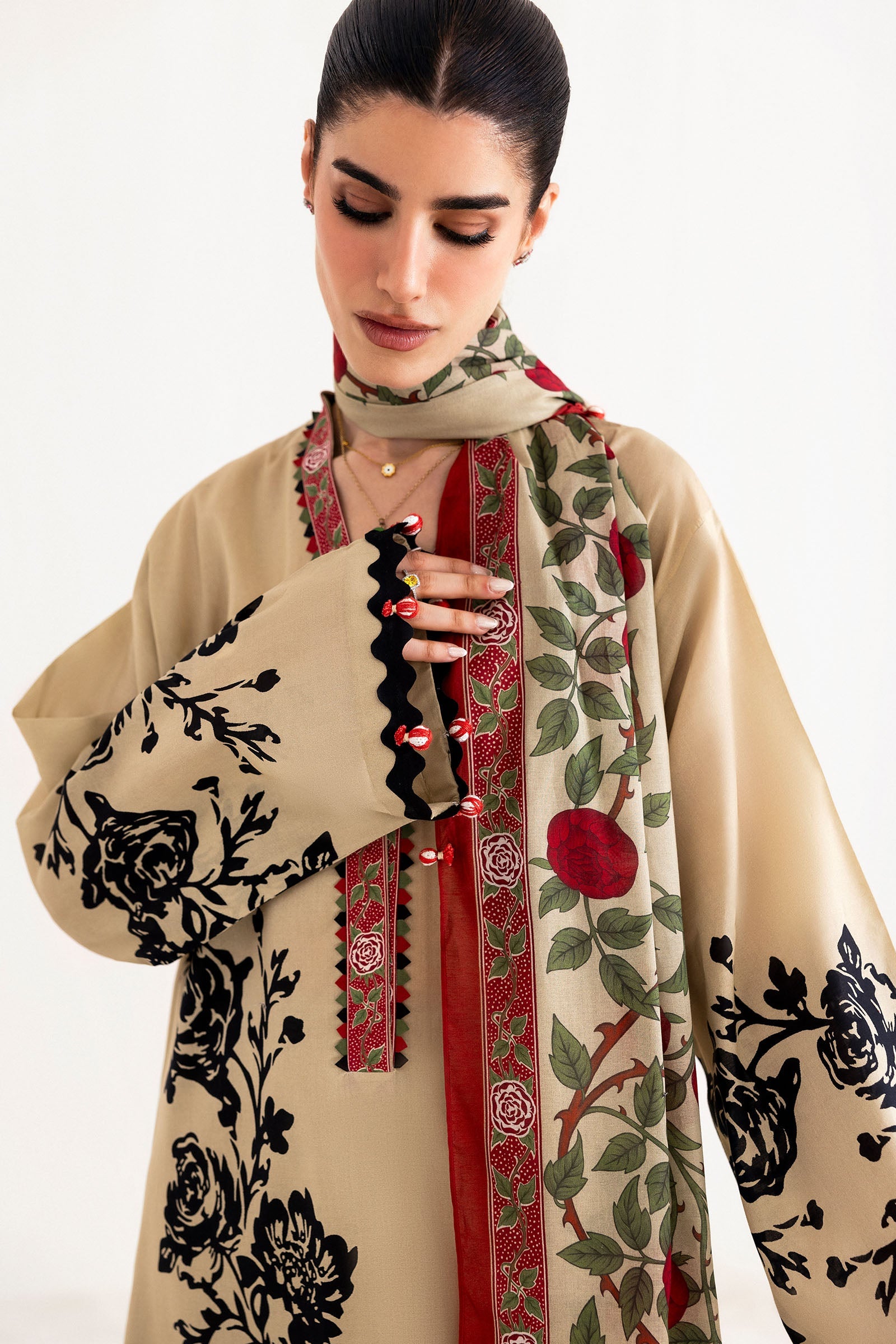 cotton rayon floral kurta set women india