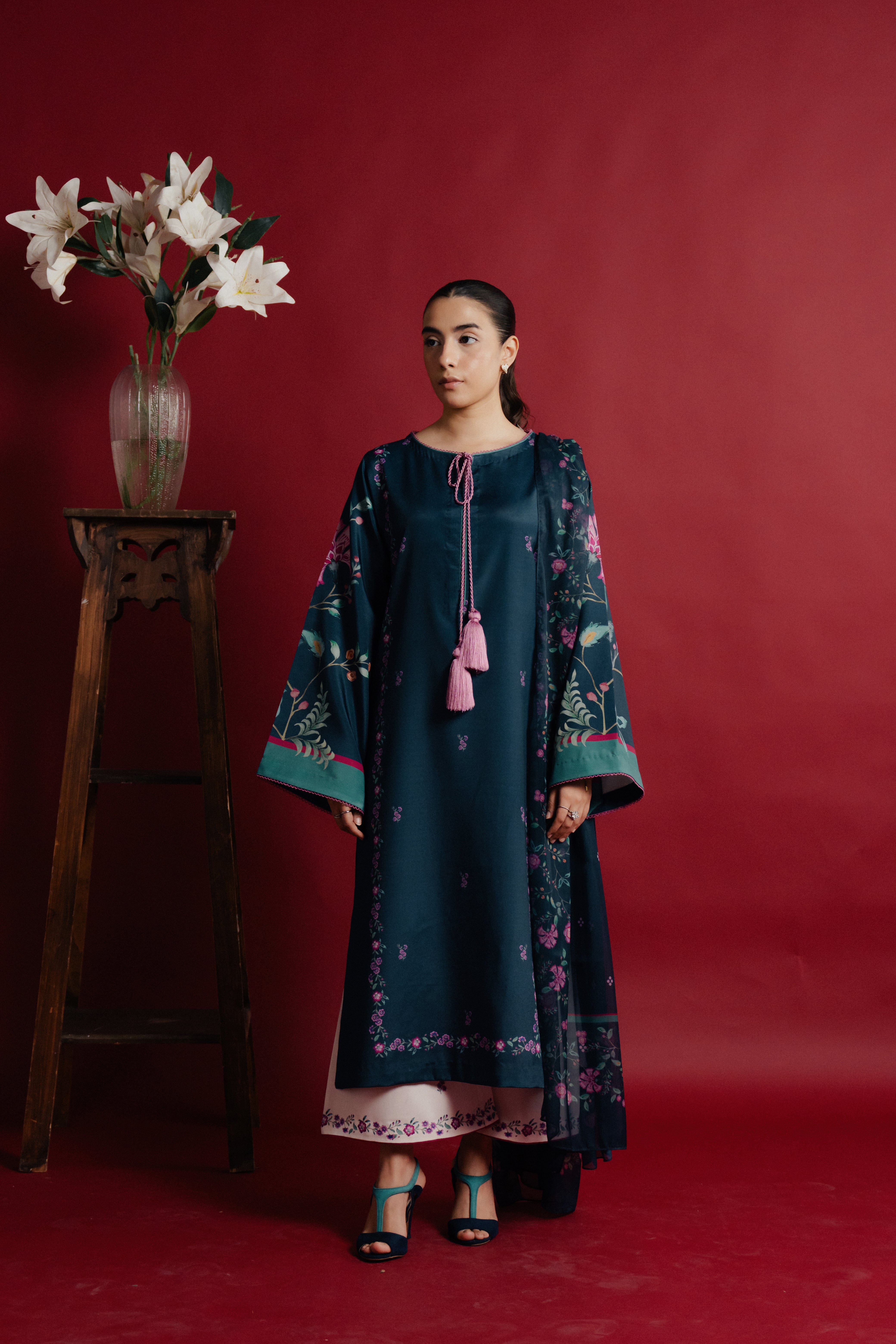 emerald festive casual modest outfit