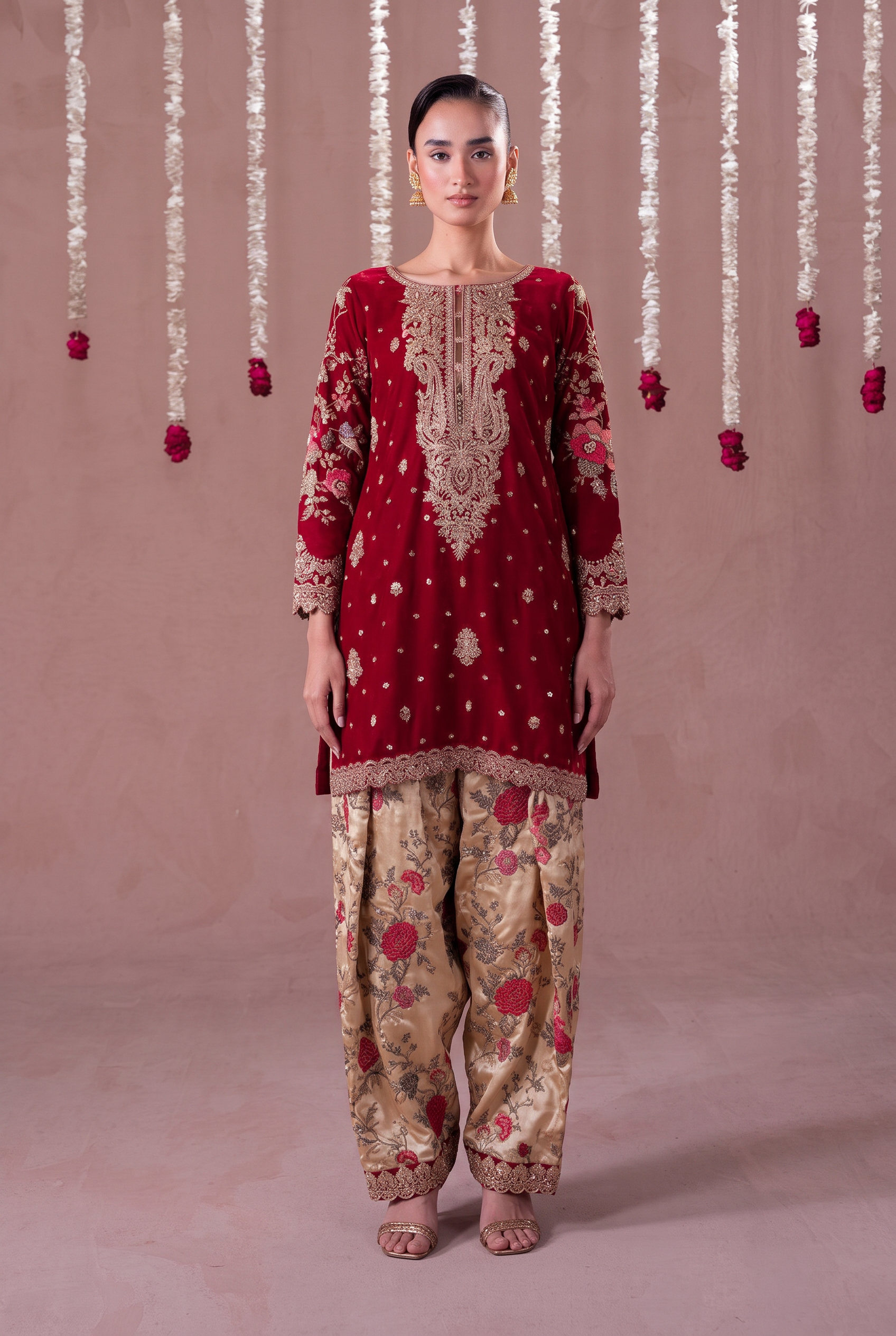 Garnet Éclat Luxe Shalwar Set