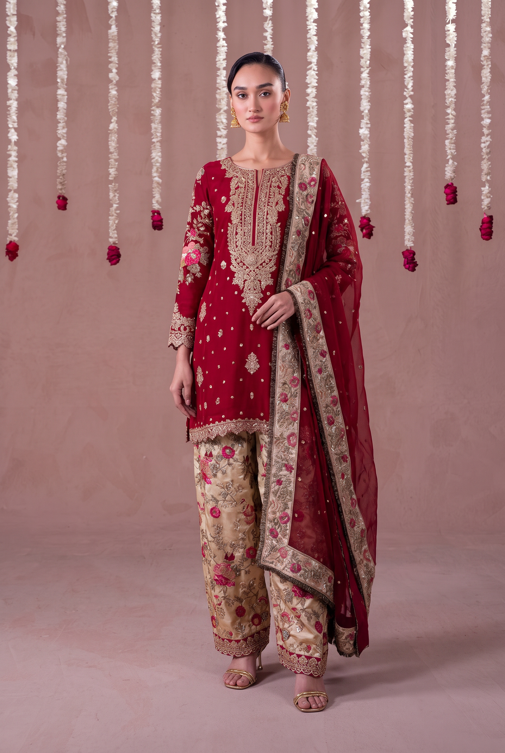 Garnet Éclat Luxe Shalwar Set