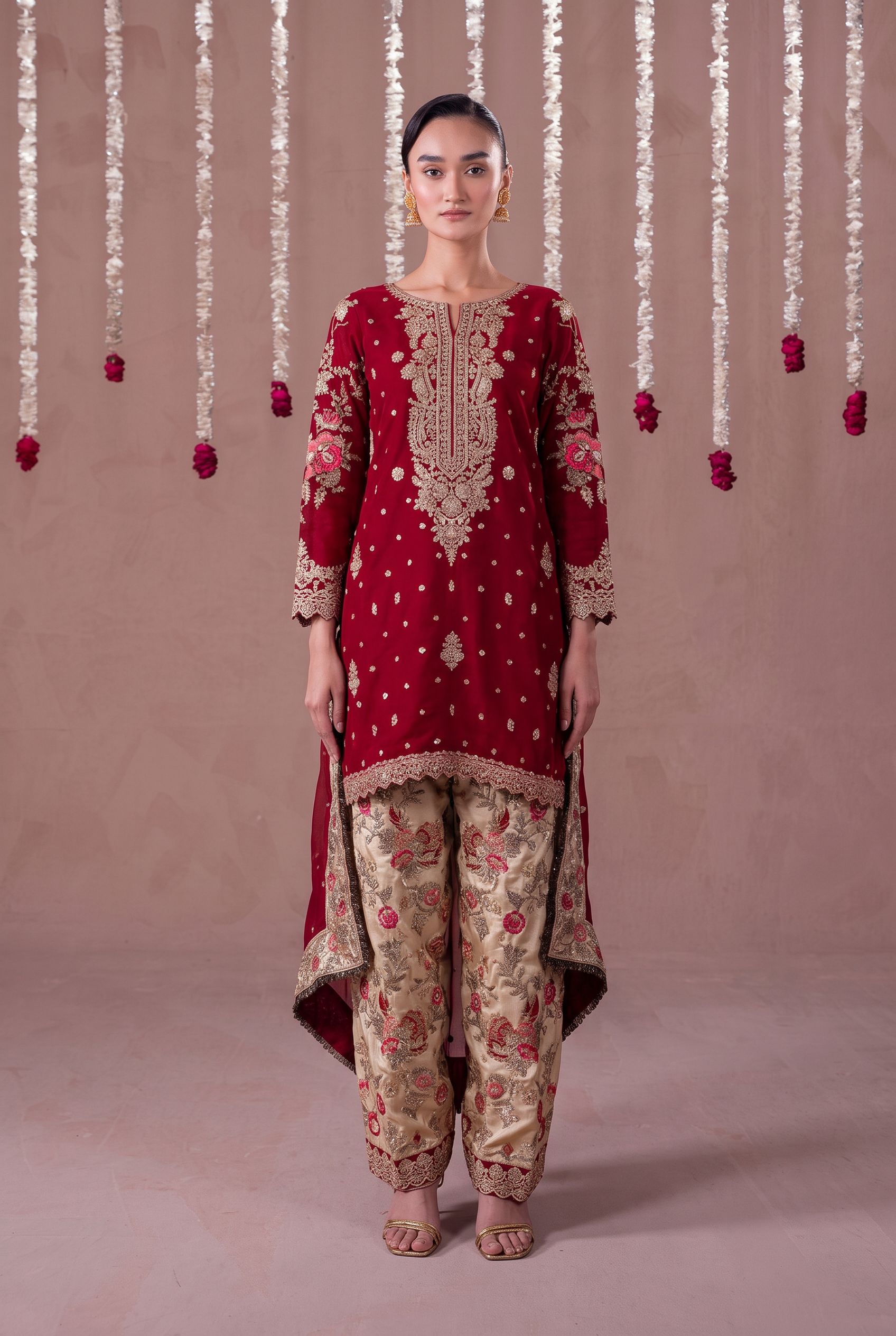 Garnet Éclat Luxe Shalwar Set