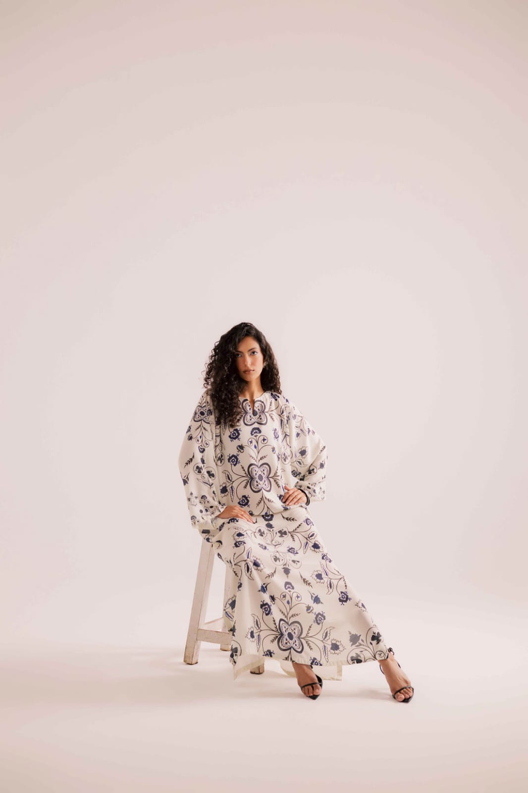 Ivory Azure Signature Modest Kaftan Dress