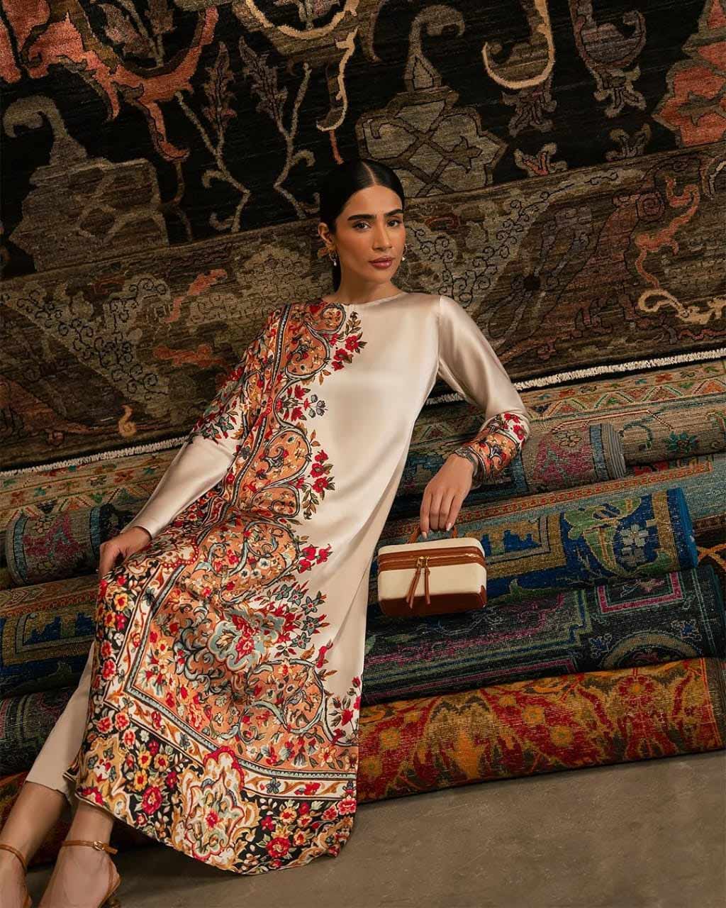 elegant ivory festive co ord set women