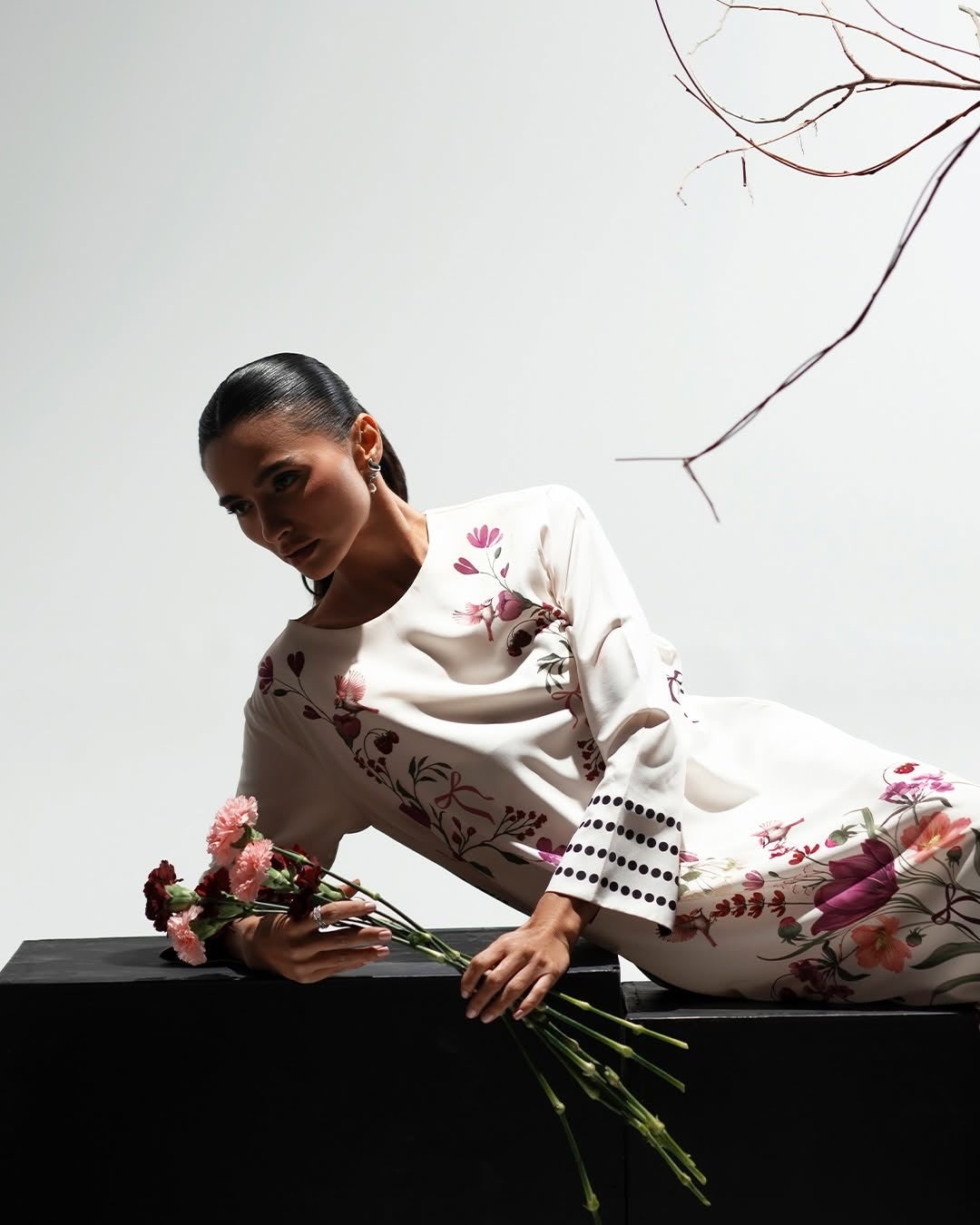 Ivory Orchid Signature Modest Dress