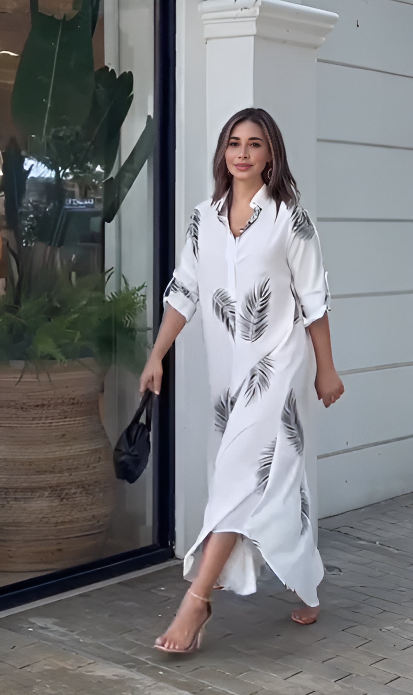 Ivory Palm Signature Modest Dress