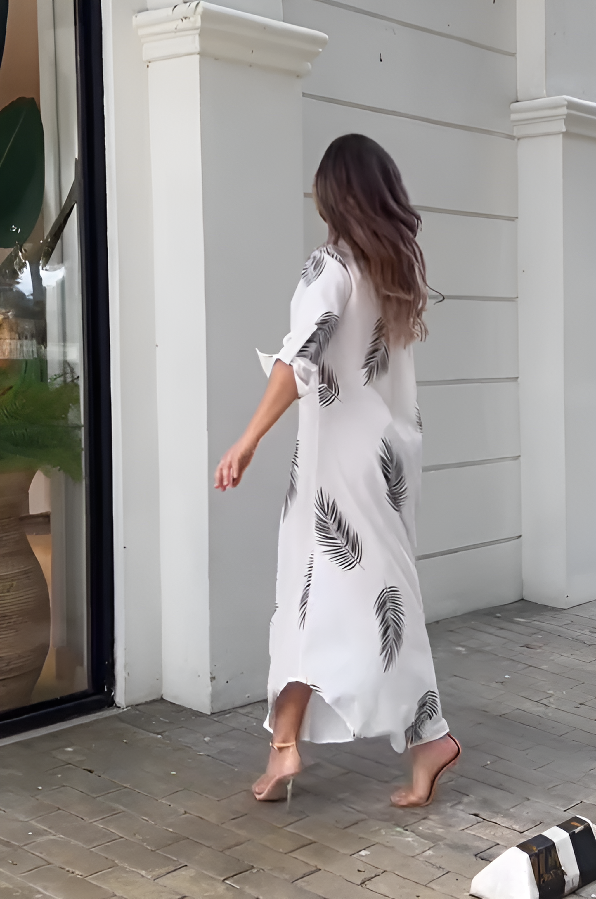 Ivory Palm Signature Modest Dress