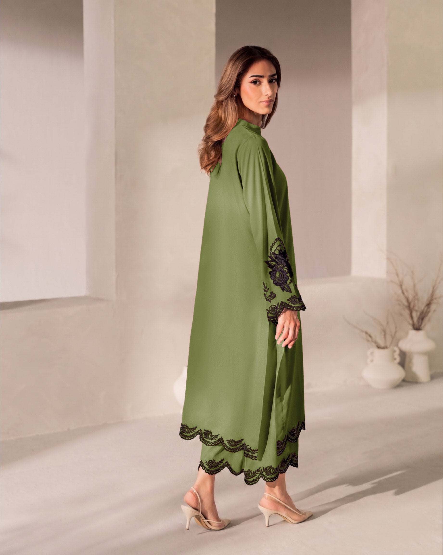 Elara Luxe Modest Co-Ord Set With Scarf