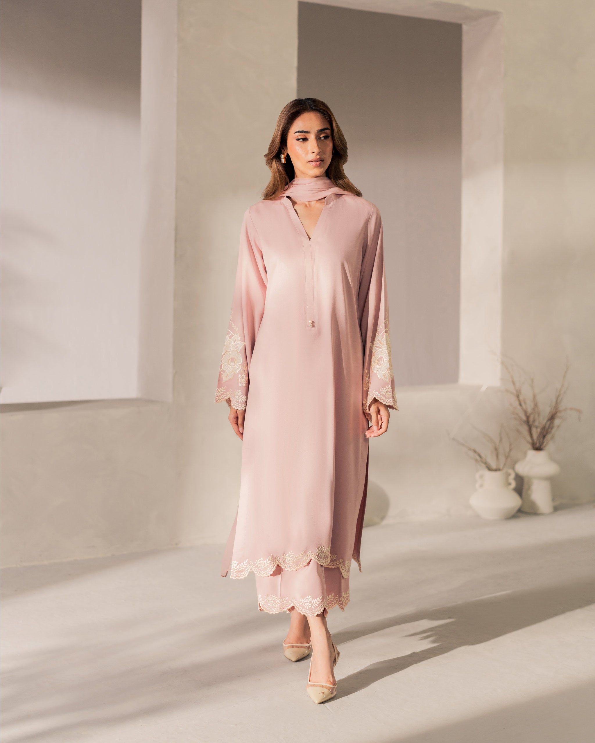 Elara Luxe Modest Co-Ord Set With Scarf