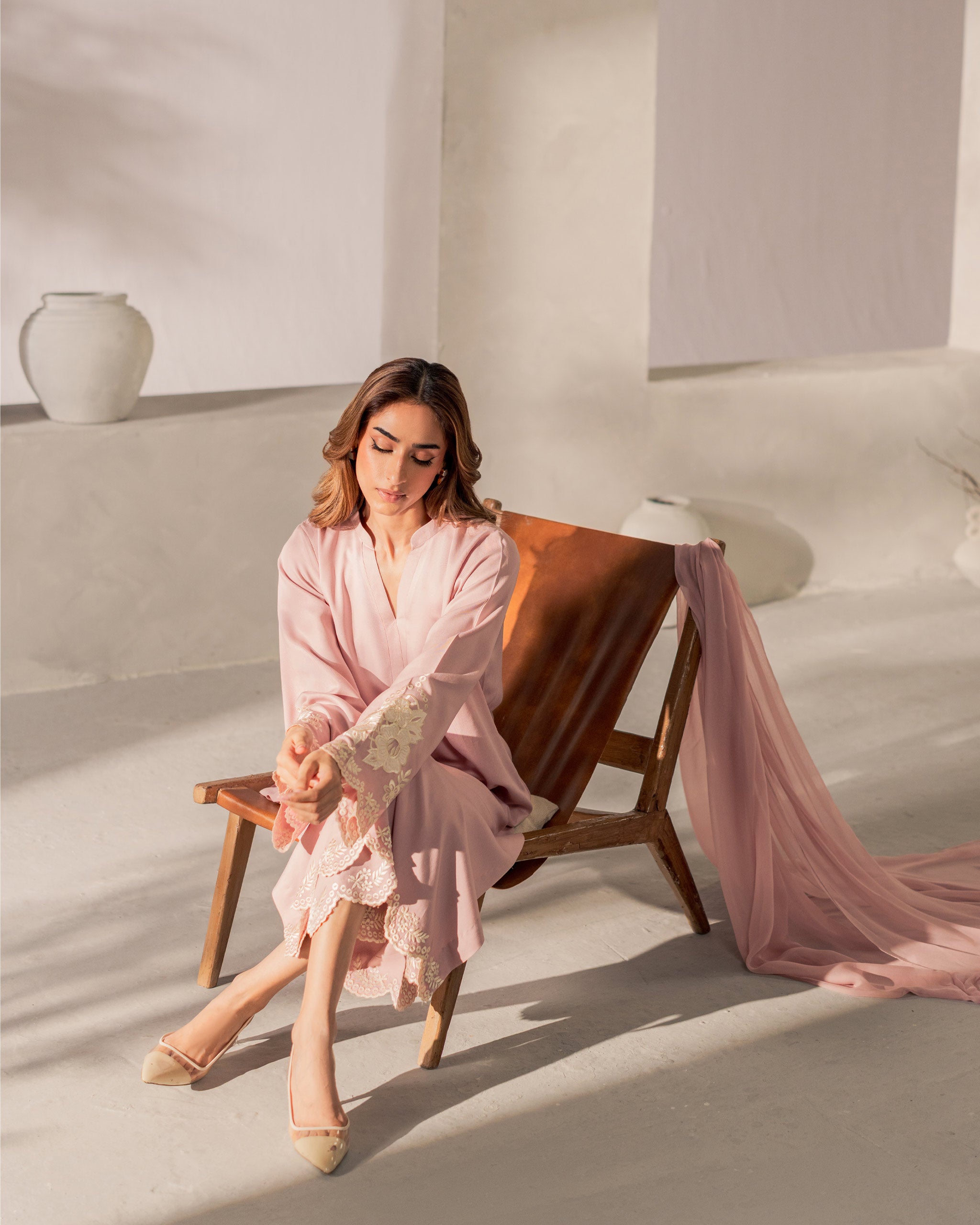Elara Luxe Modest Co-Ord Set With Scarf