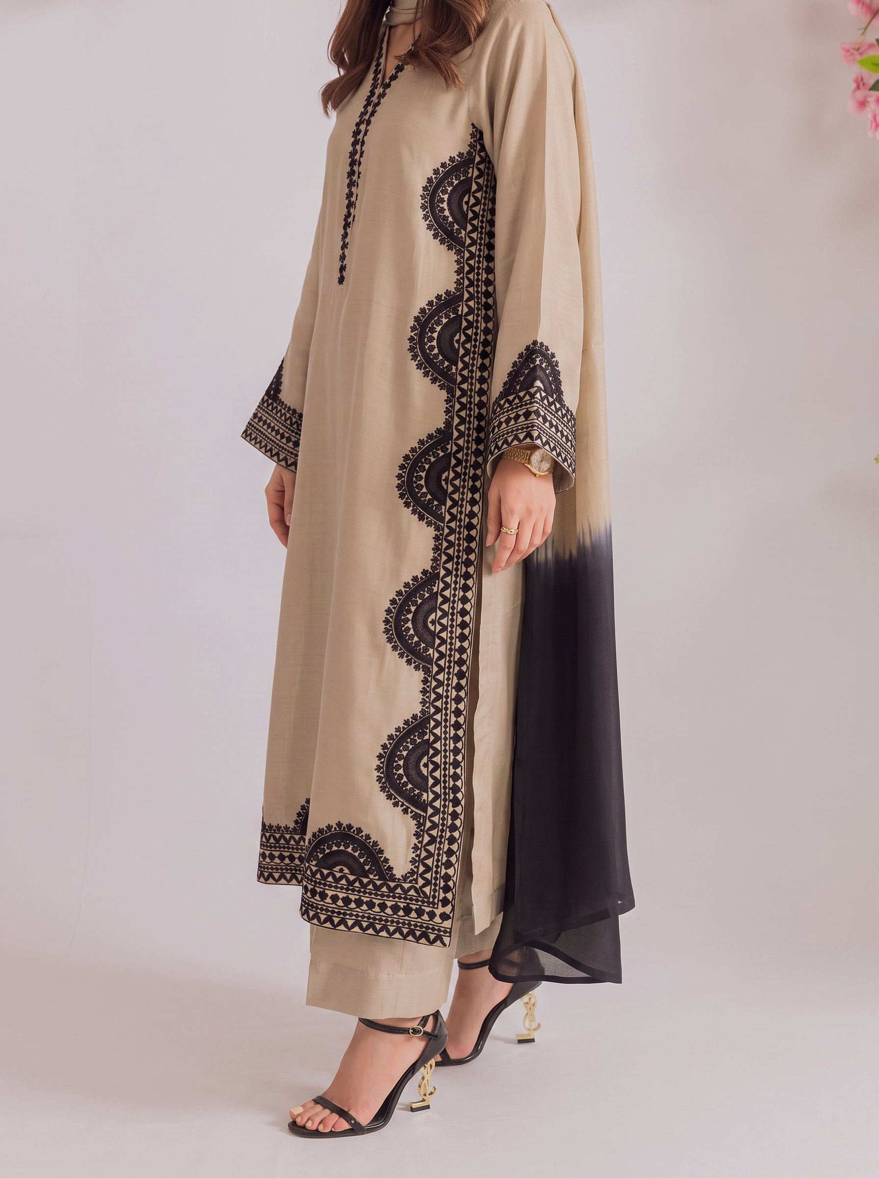 long straight kurta coord set