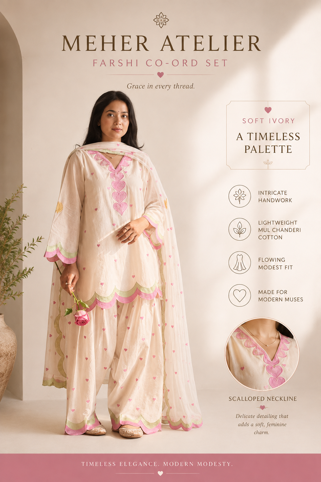 Meher Atelier Farshi Modest Co-ord Set
