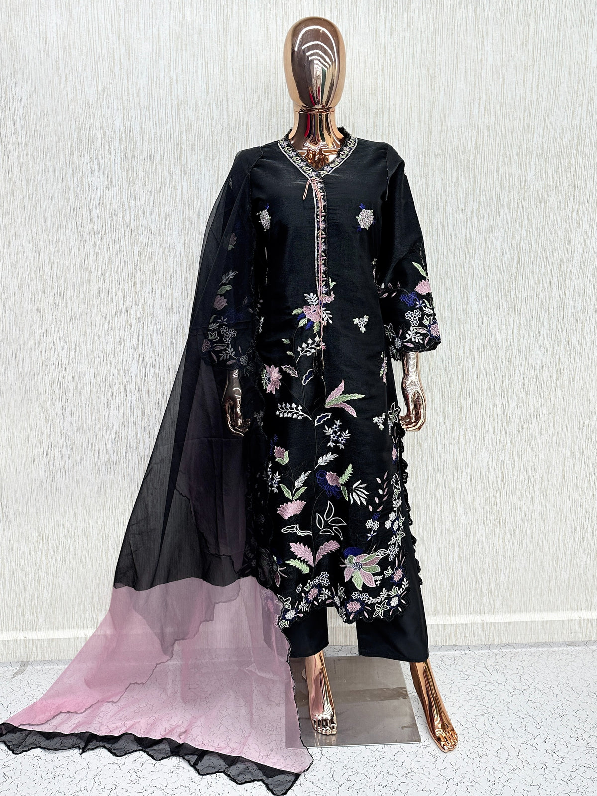 Midnight Bloom Atelier Modest Co-Ord Set with Dupatta