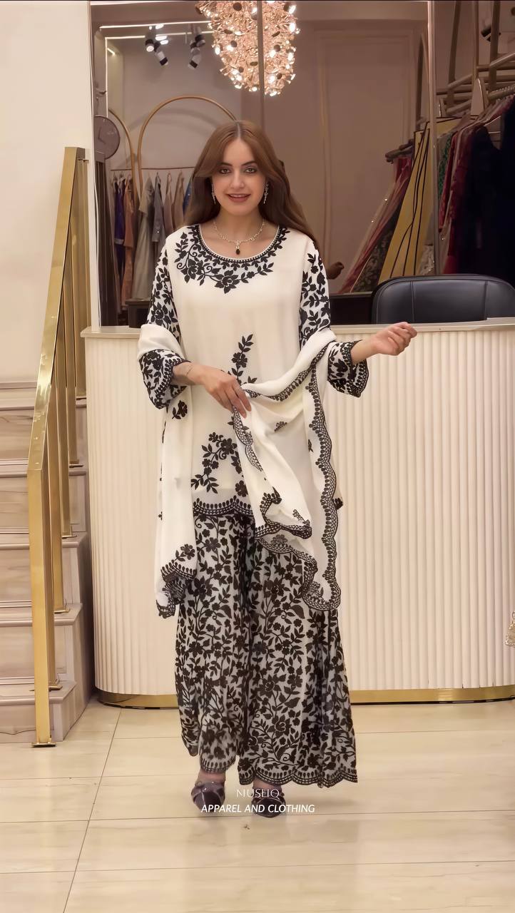 monochrome bloom signature sharara modest co ord set