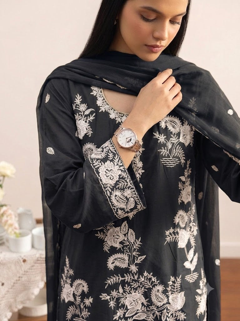 cambric cotton embroidered modest outfit women