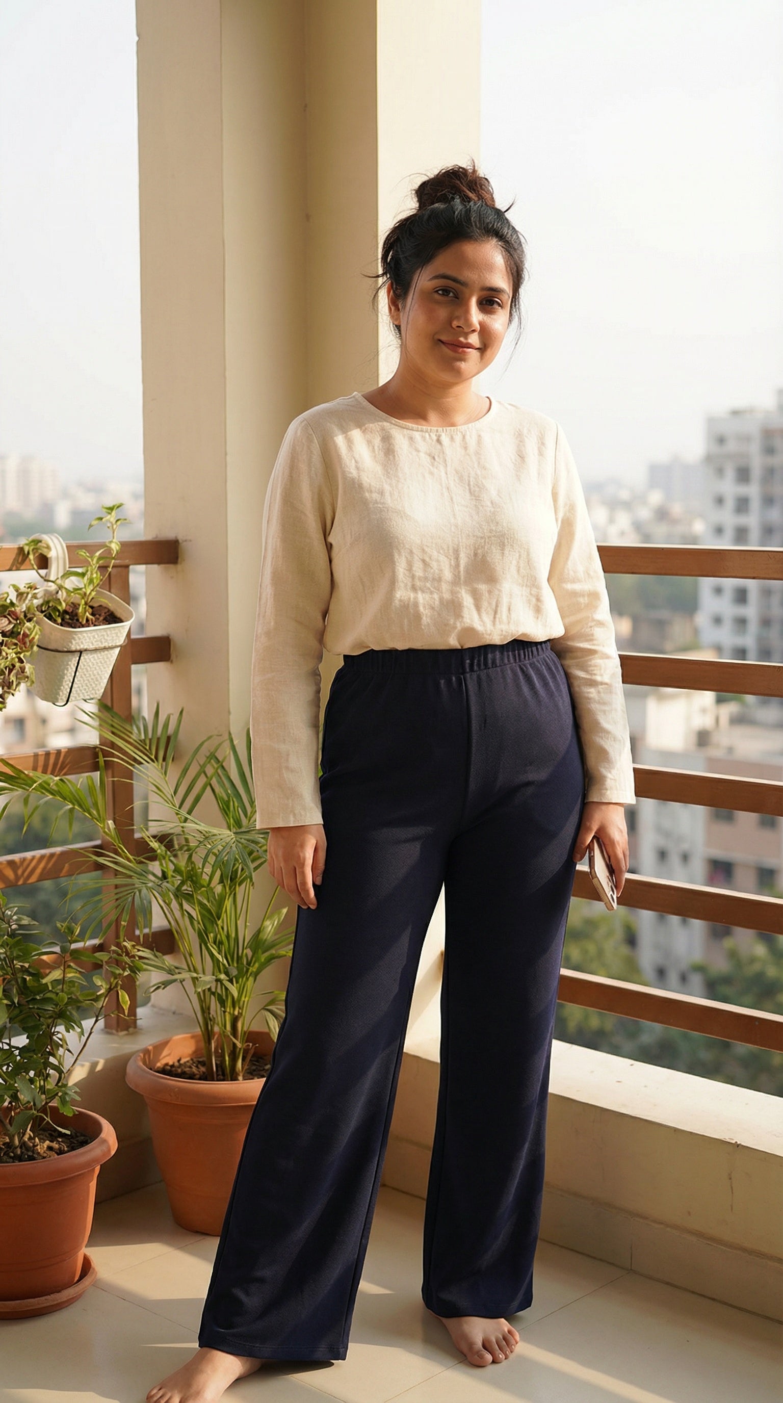 everyday navy modest pants women