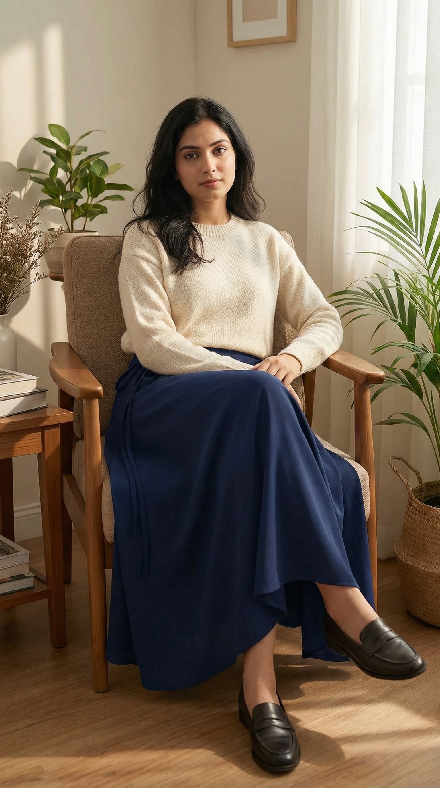 modest Scuba maxi wrap skirt for women in India online