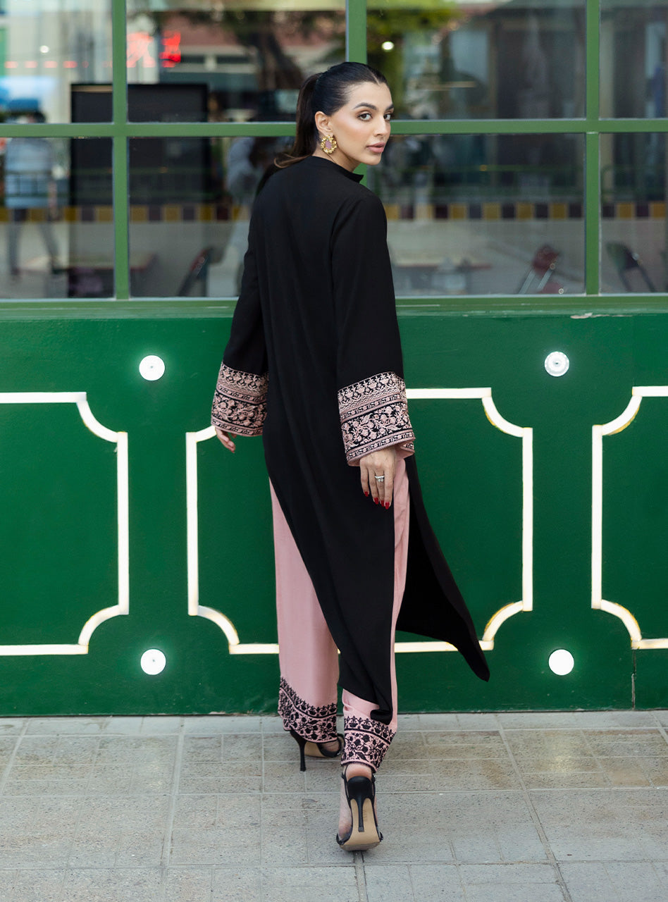 Noir Blush Drift Atelier Embroidered Modest Co-Ord Set