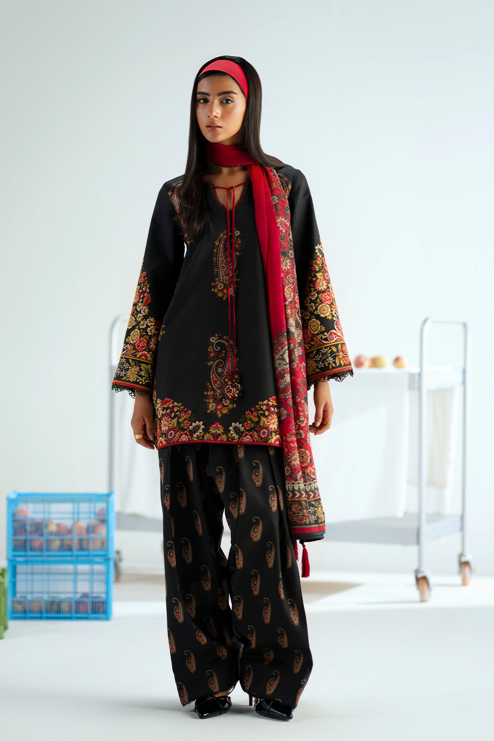 noir crimson modest coord set women