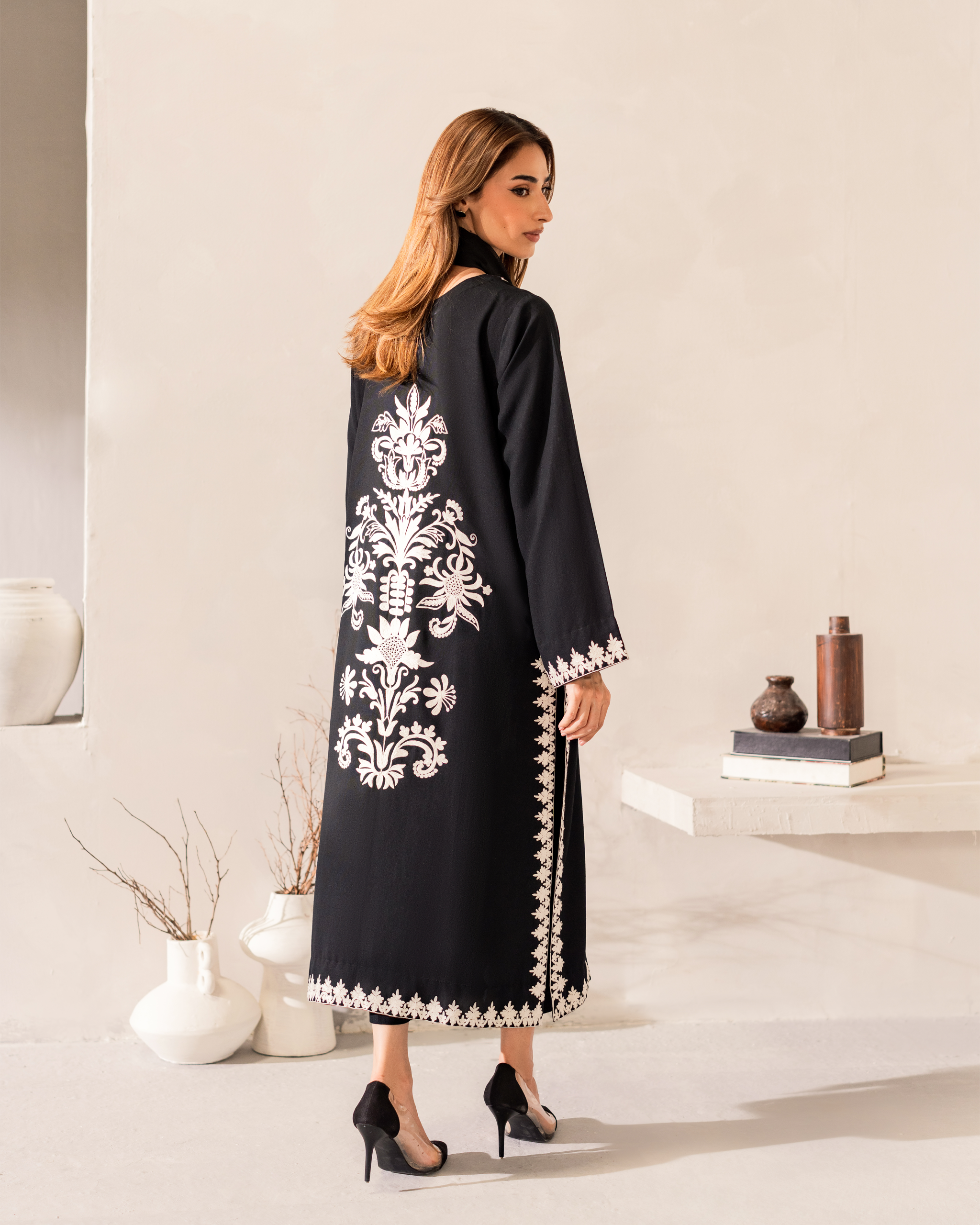 elegant black modest coord set haya kalos