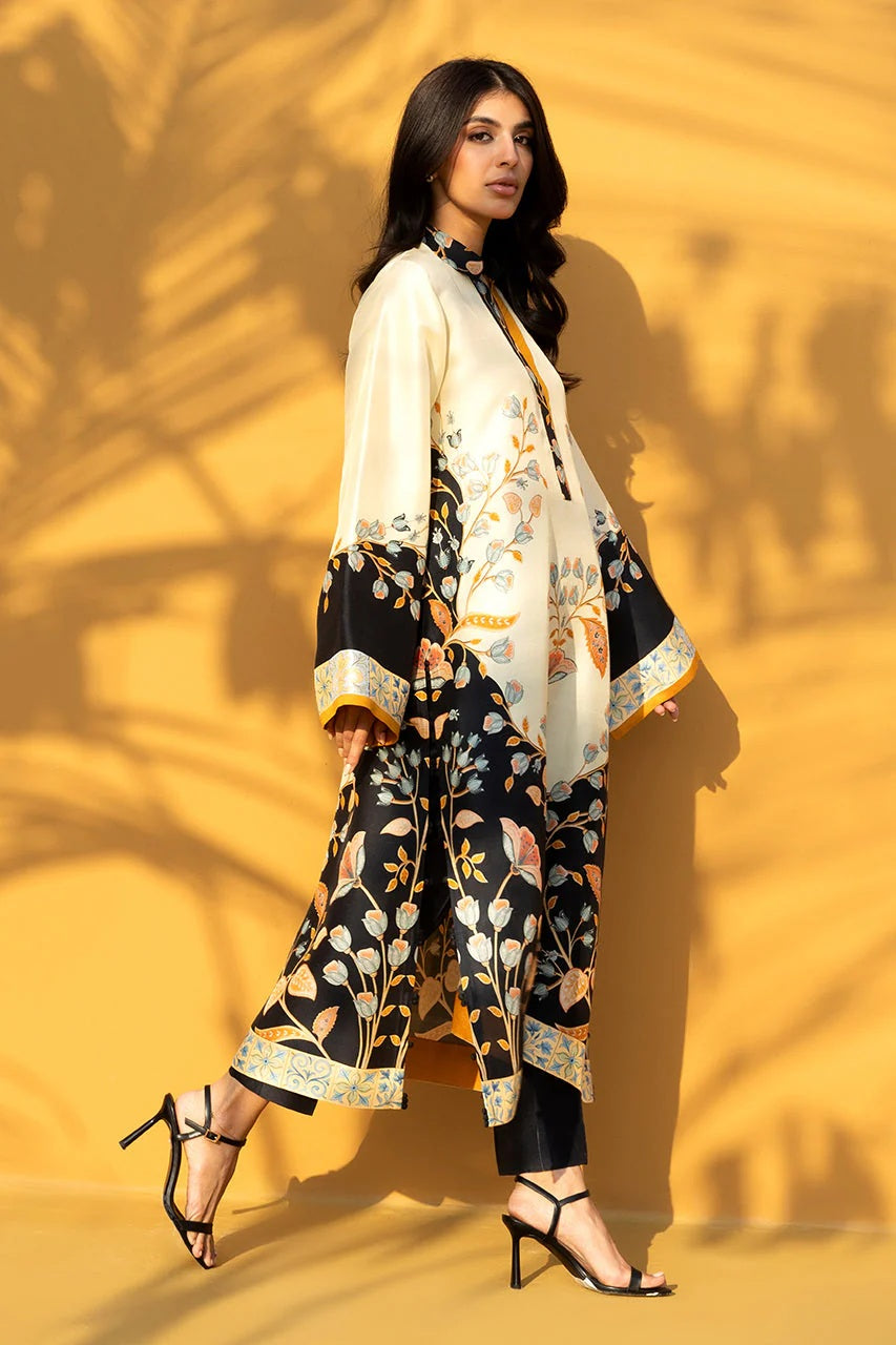 floral cotton satin modest coord set
