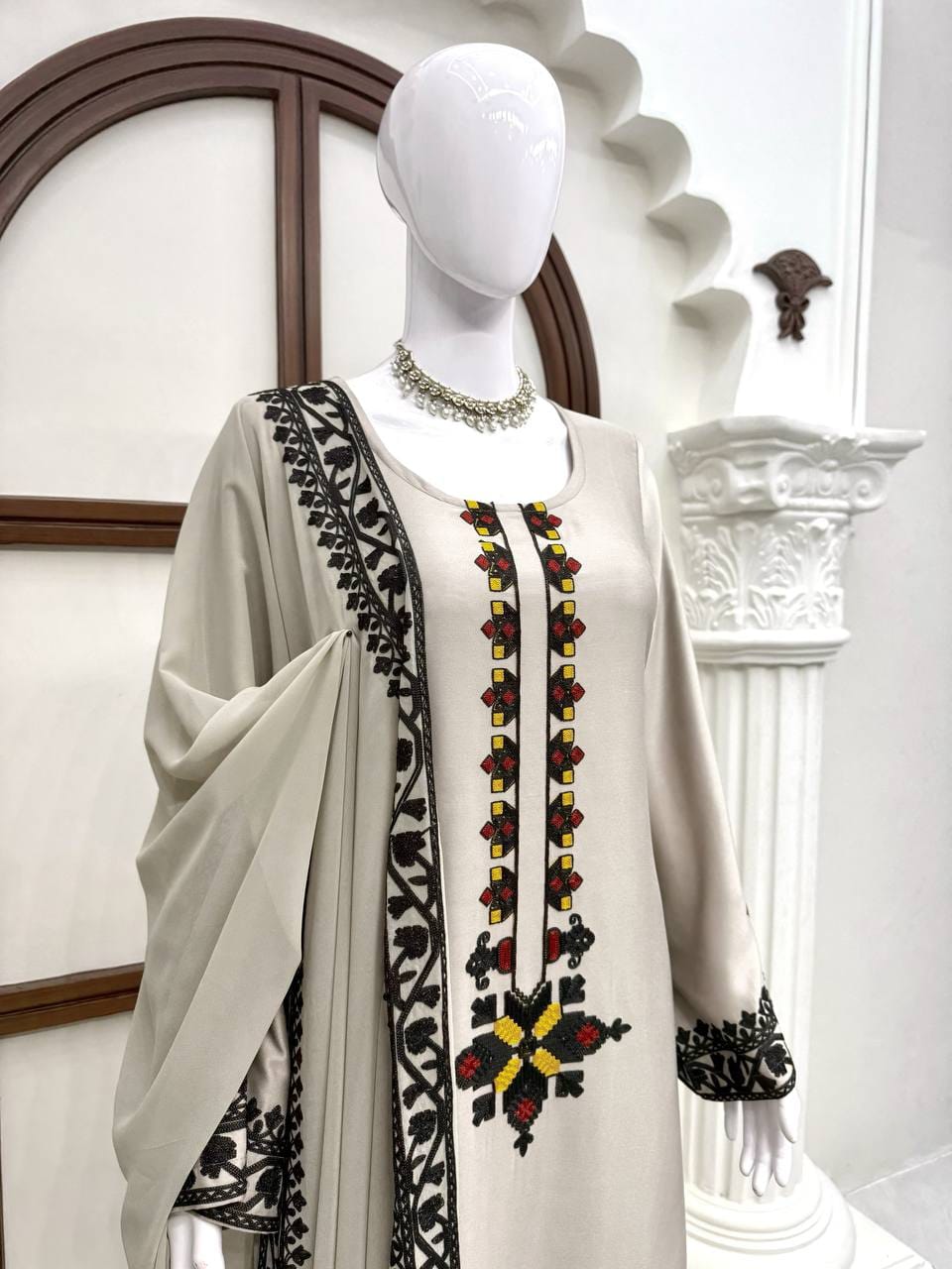 faux georgette dupatta outfit