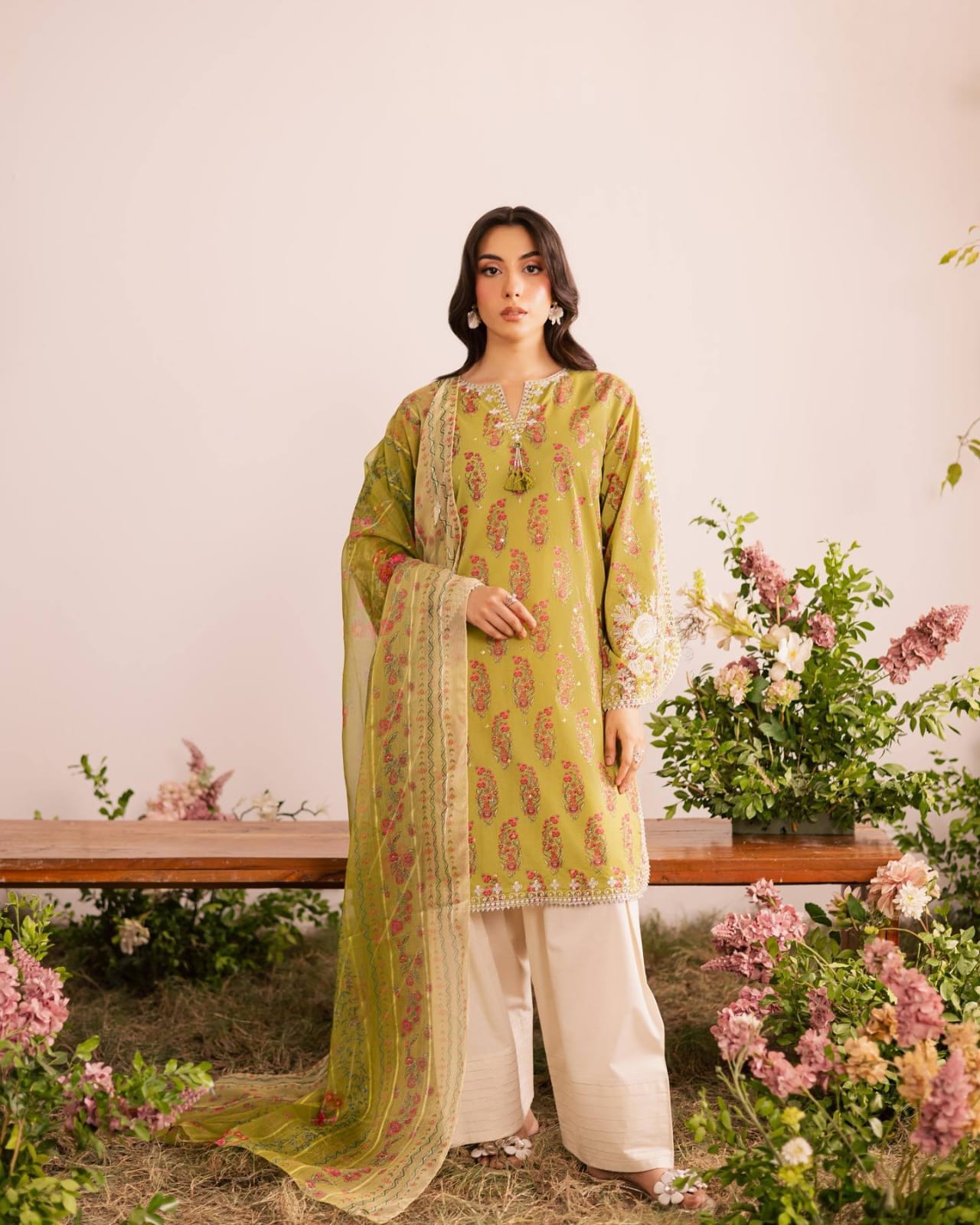 Olive Petal Atelier modest co ord set