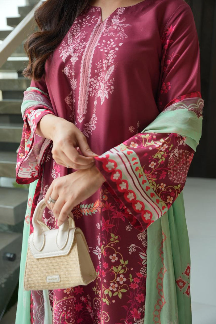rose pink muslin blend modest co ord set