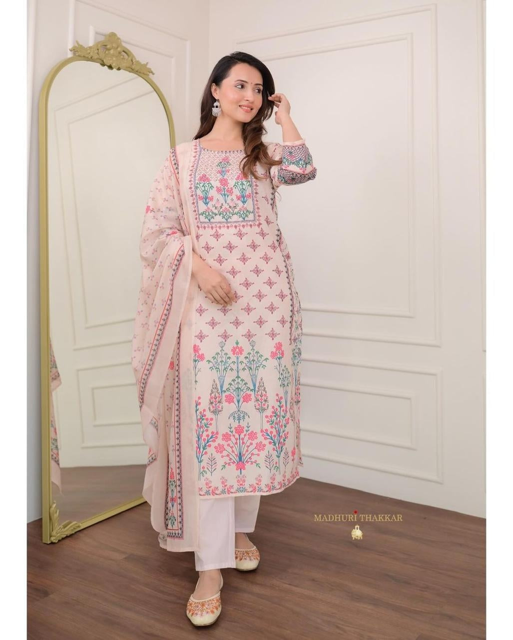 blush modest co ord set with dupatta