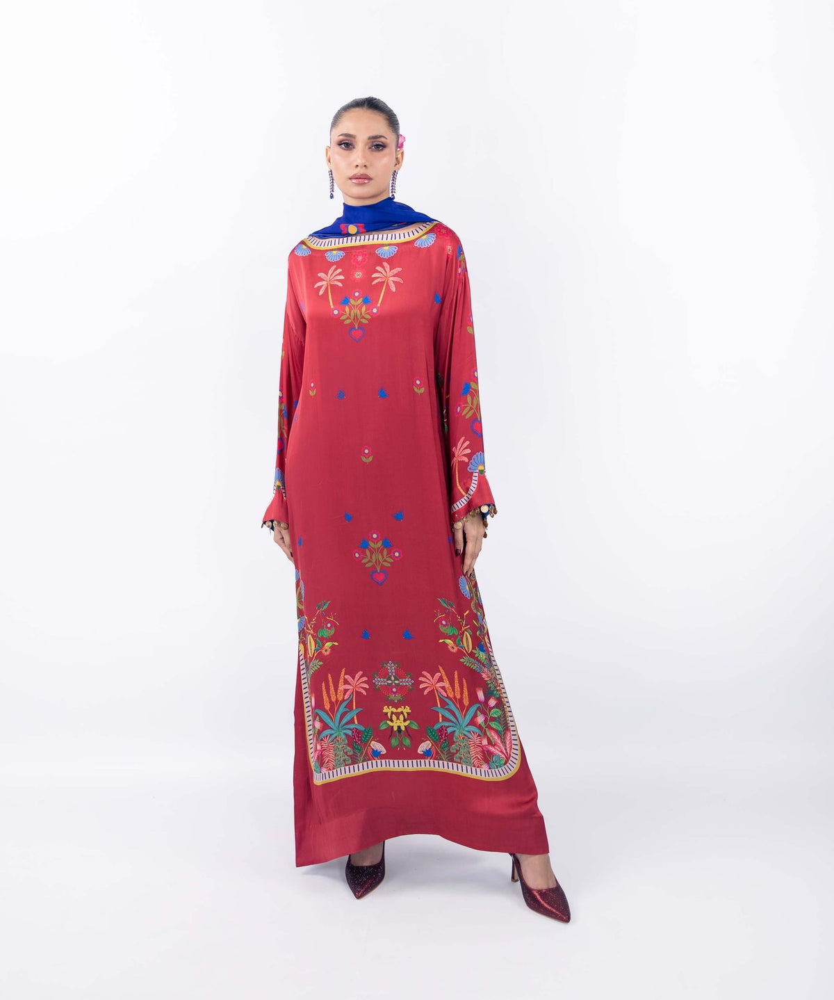 Rouge Fable Atelier Modest Co-Ord Set with Scarf | Mint Silk