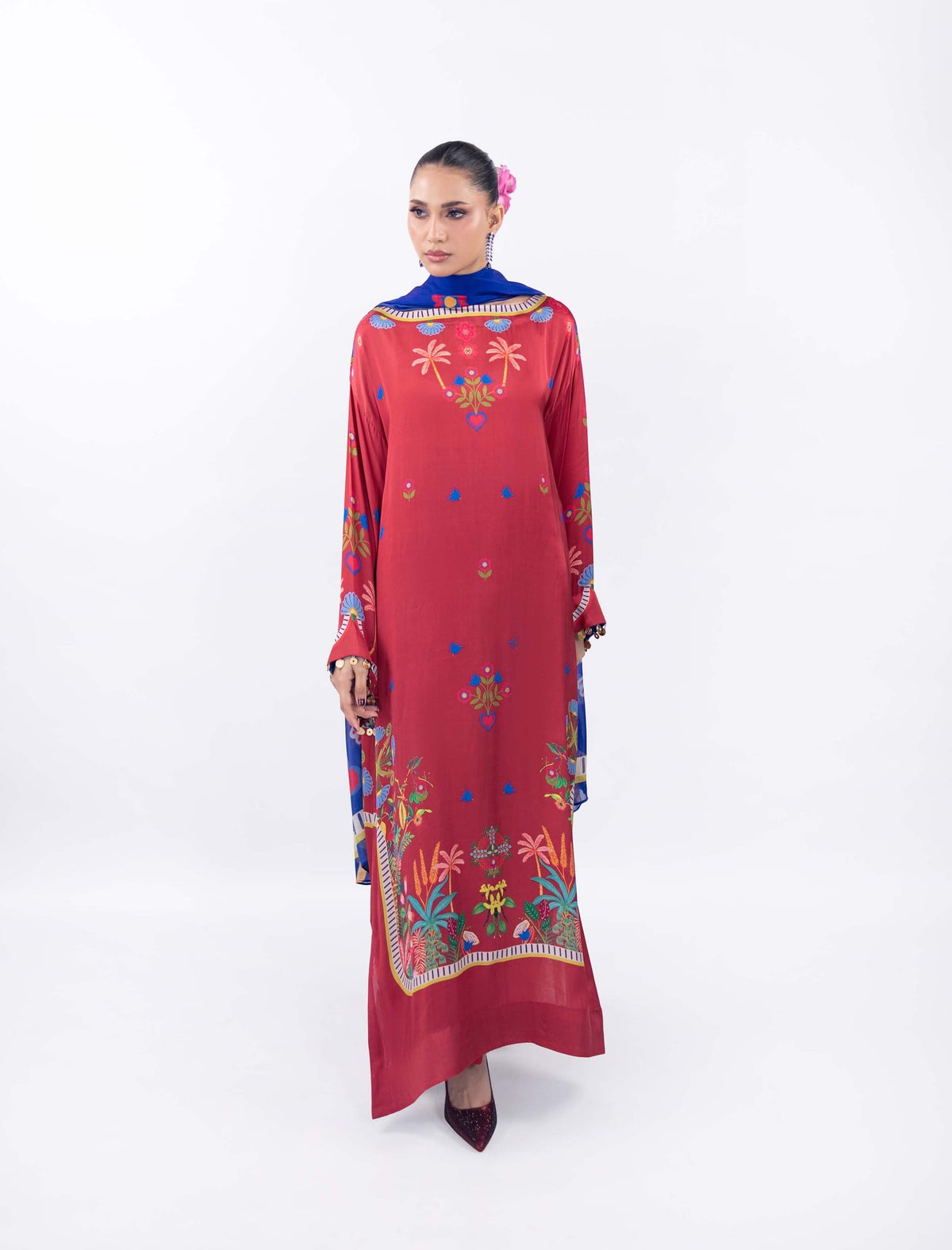 Rouge Fable Atelier Modest Co-Ord Set with Scarf | Mint Silk