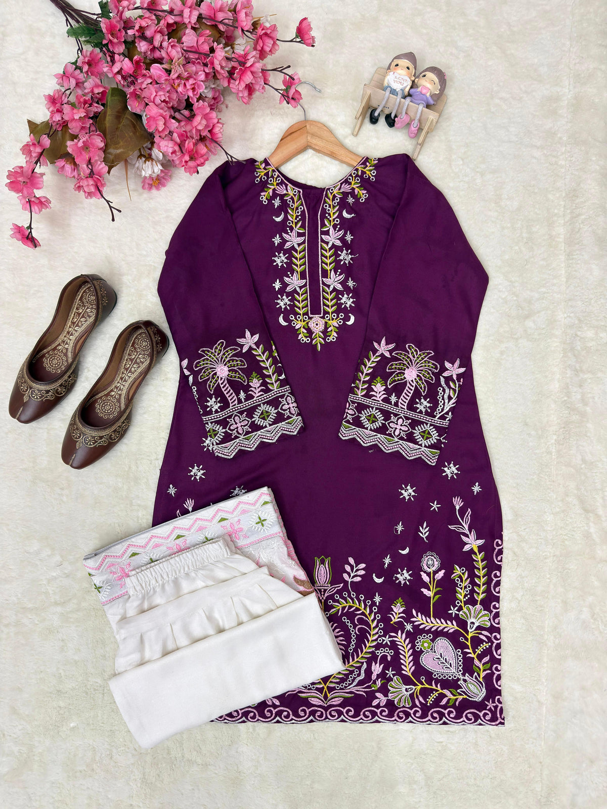 Royal Plum Signature Farshi Modest Co-Ord Set