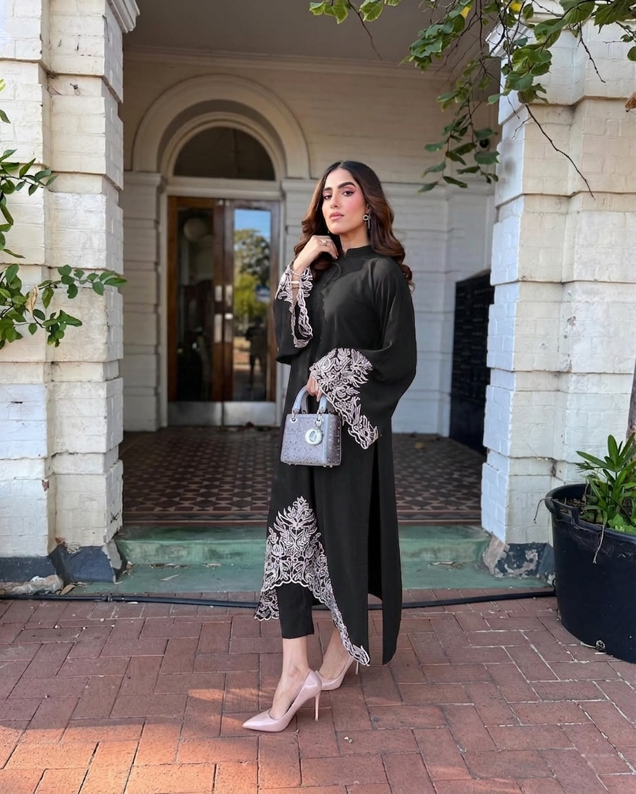 Noir Royale Grace Embroidered Signature Modest Co-Ord Set