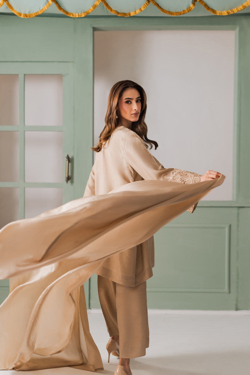 Misty Pearl Atelier Modest Co-Ord Set with Scarf